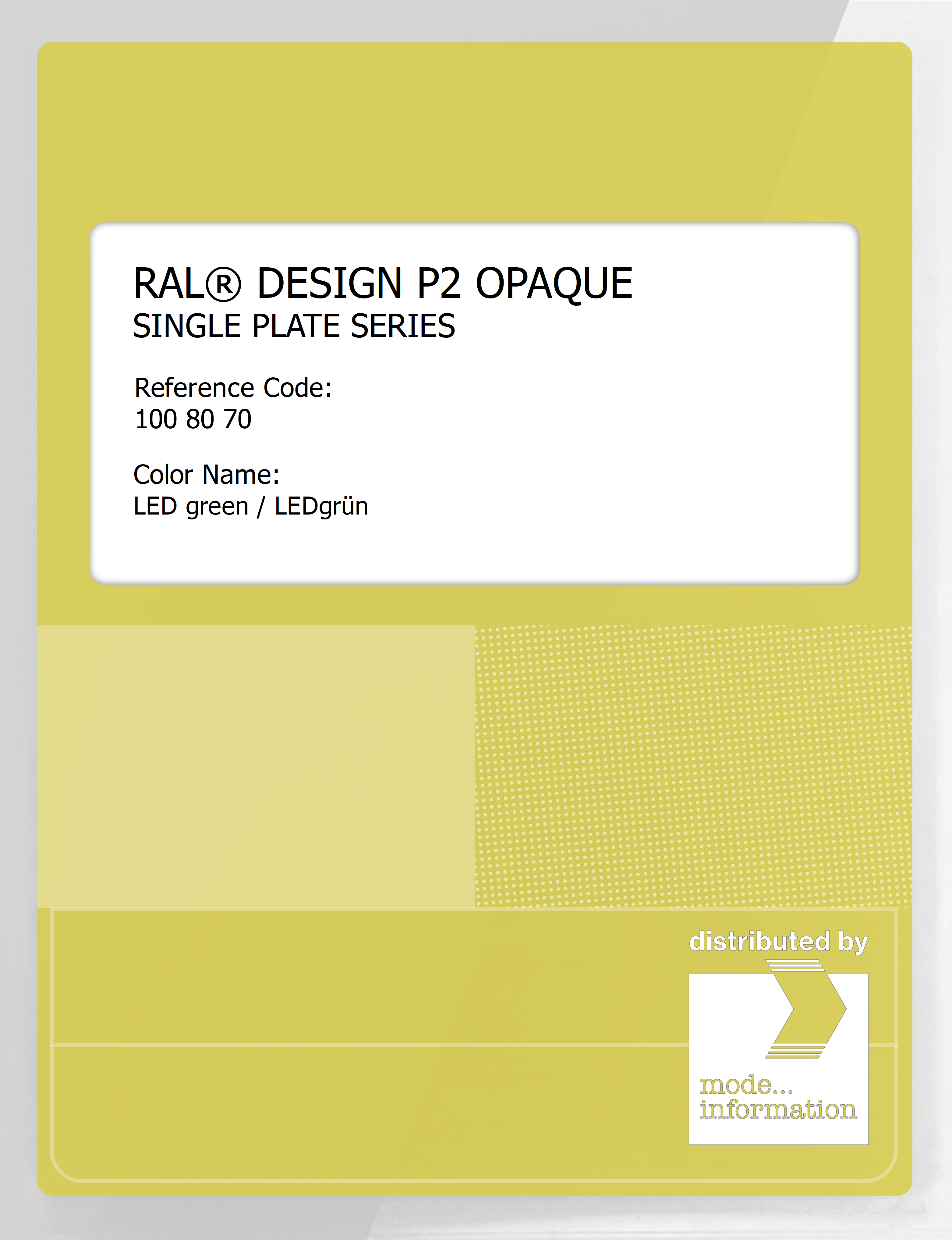 Artikelbild 1 des Artikels “RAL® PLASTICS P2 OPAQUE SINGLE PLATE 100 80 70 LED green / LEDgrün “