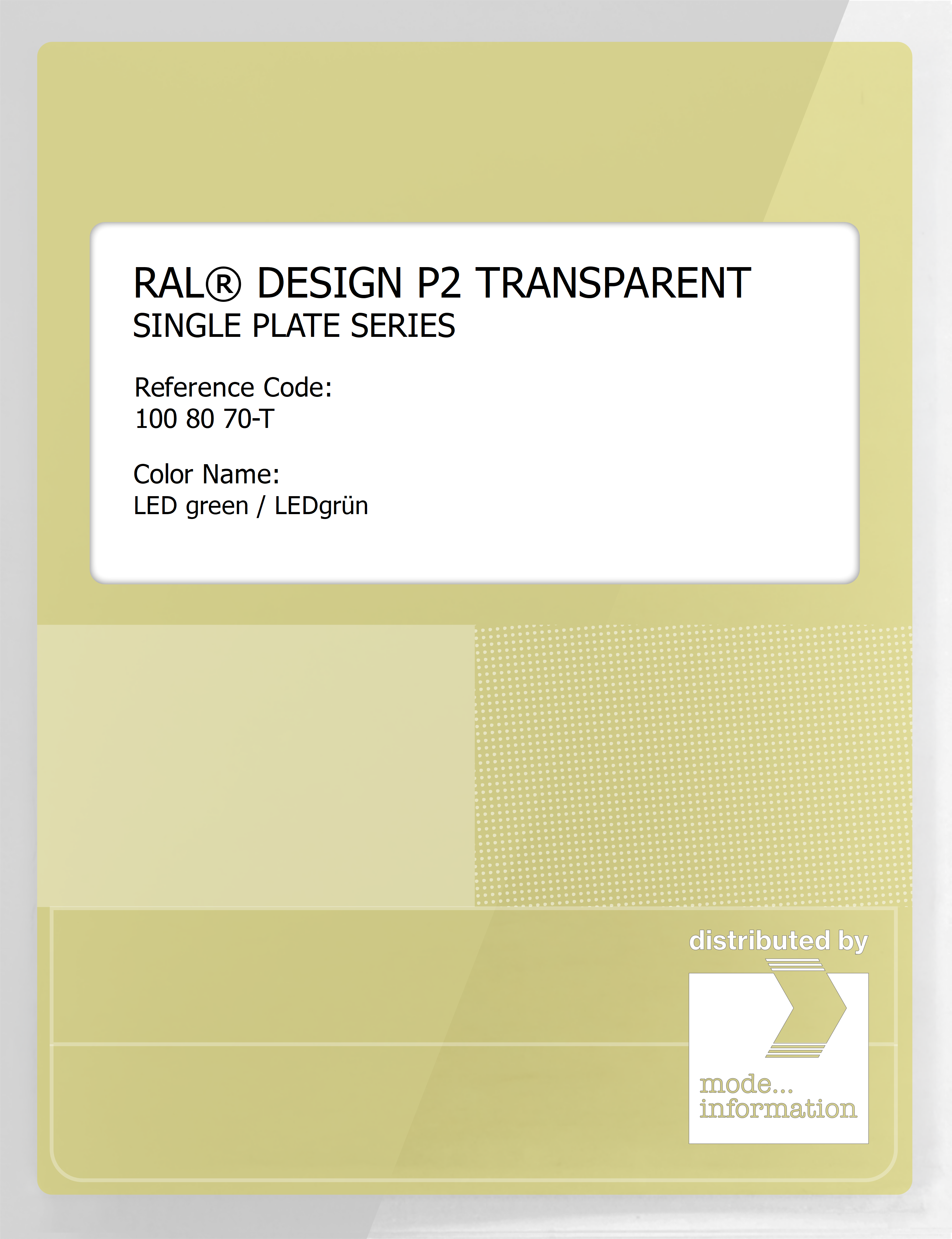 Artikelbild 1 des Artikels “RAL® PLASTICS P2 OPAQUE SINGLE PLATE 100 80 70 TRANSPARENT LED green / LEDgrün “