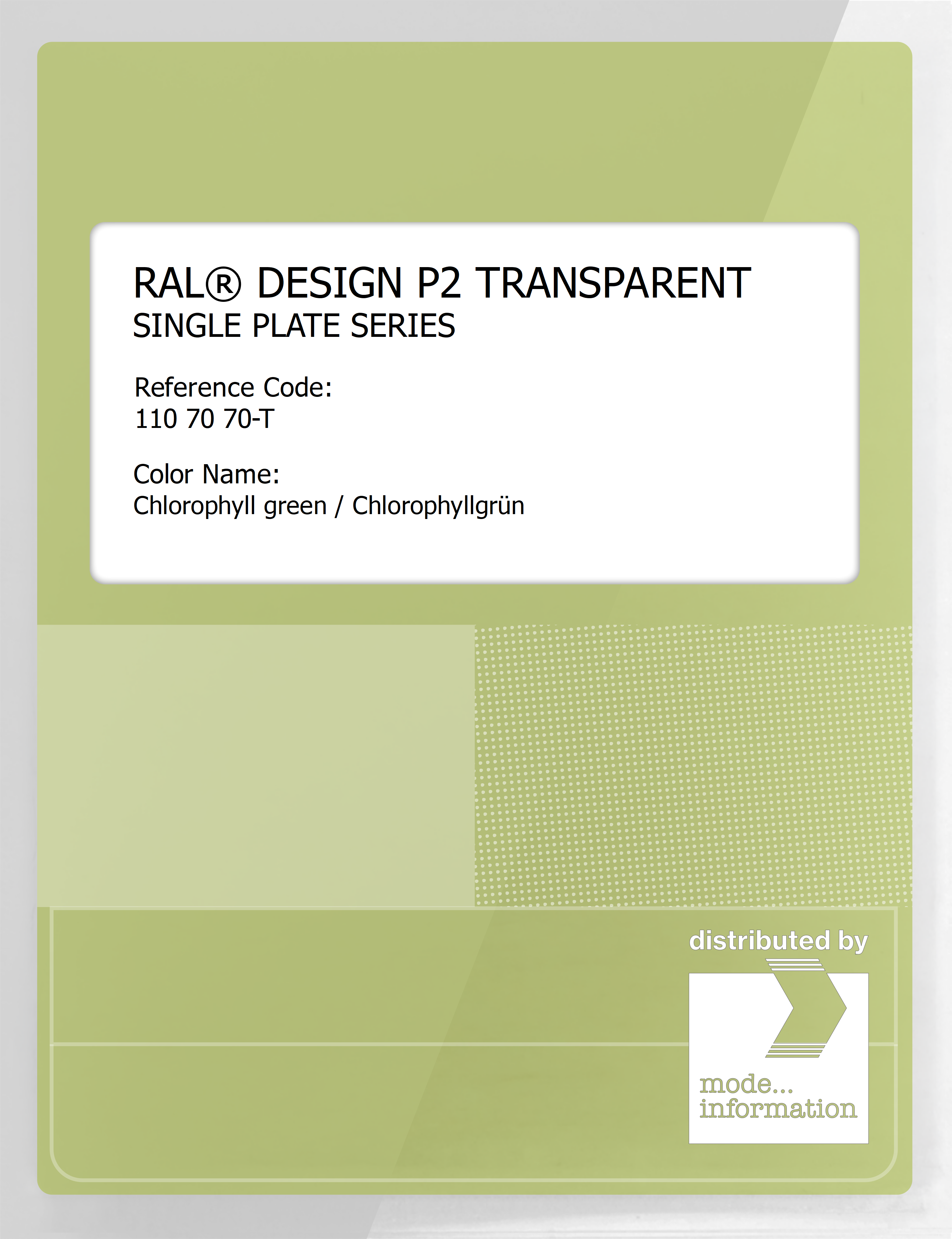 Artikelbild 1 des Artikels “RAL® PLASTICS P2 OPAQUE SINGLE PLATE 110 70 70 TRANSPARENT Chlorophyll green / Chlorophyllgrün “