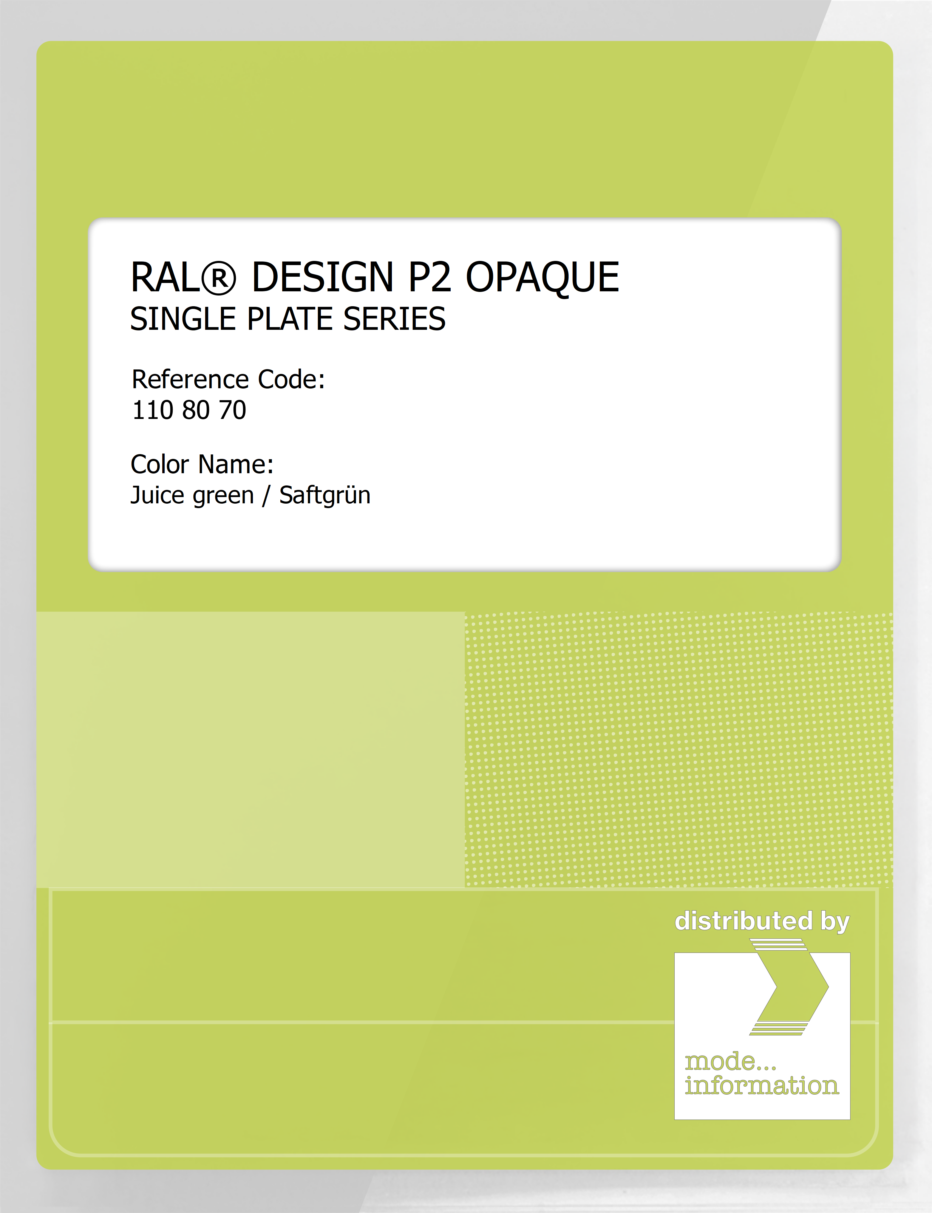 Artikelbild 1 des Artikels “RAL® PLASTICS P2 OPAQUE SINGLE PLATE 110 80 70 Juice green / Saftgrün “