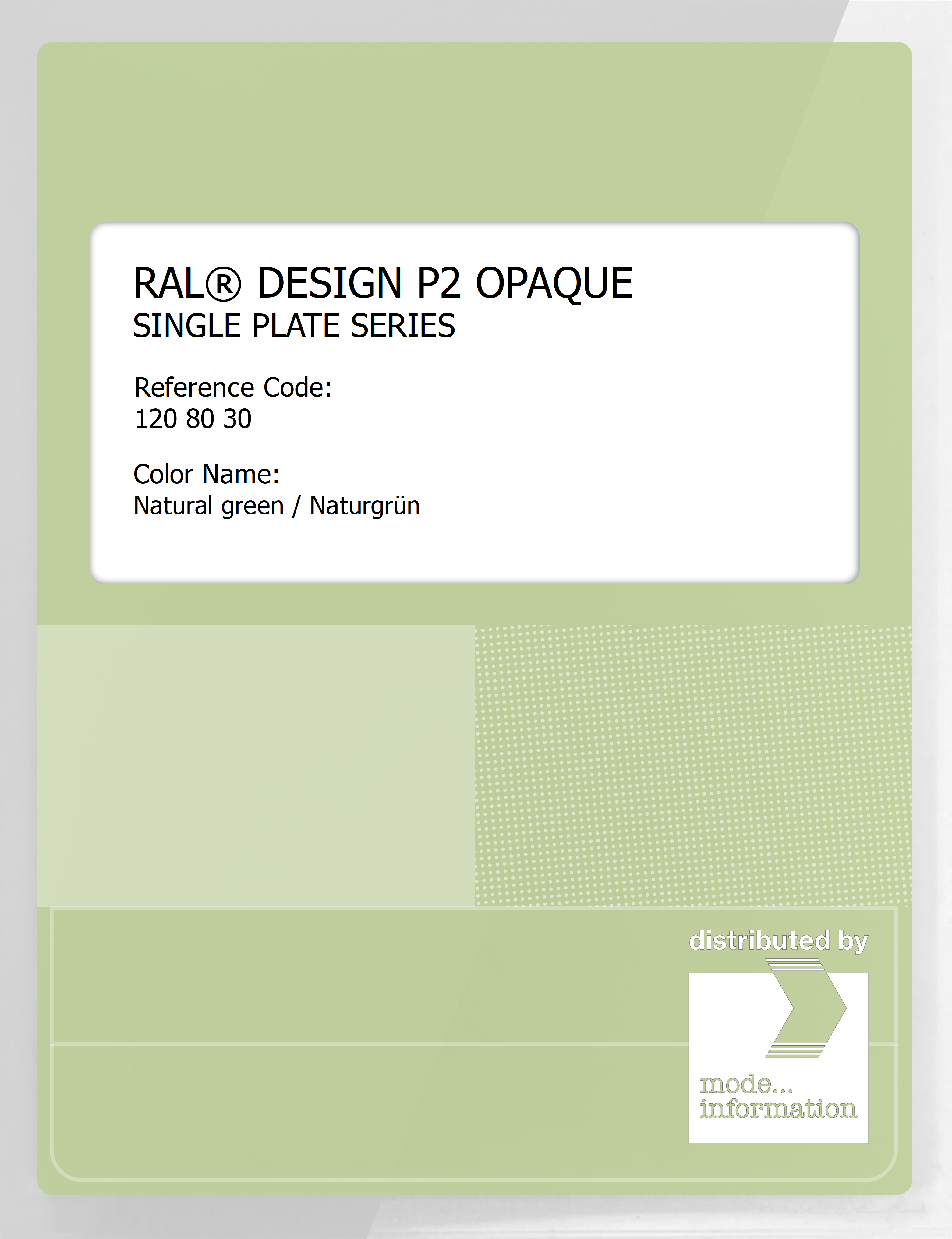 Artikelbild 1 des Artikels “RAL® PLASTICS P2 OPAQUE SINGLE PLATE 120 80 30 Natural green / Naturgrün “
