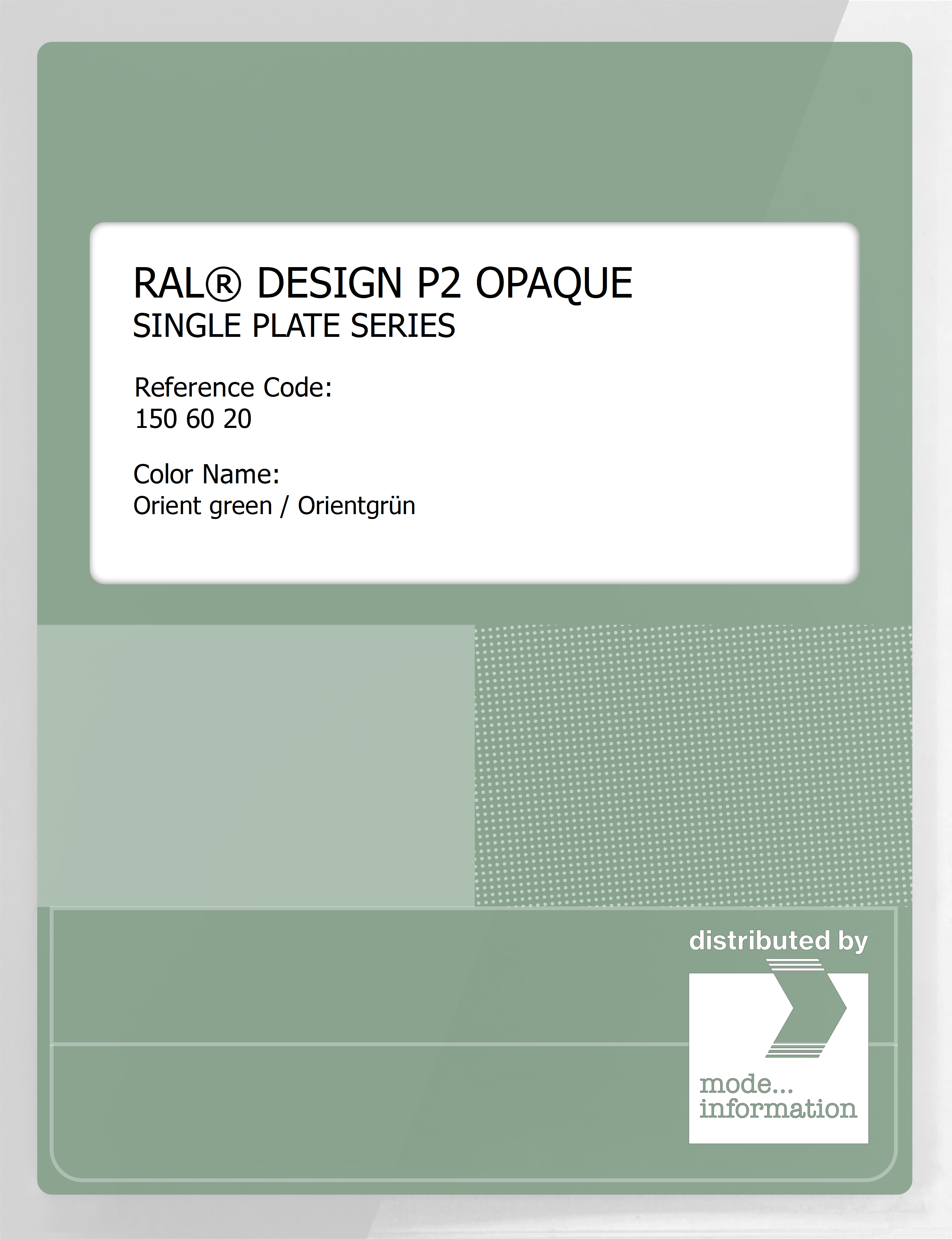 Artikelbild 1 des Artikels “RAL® PLASTICS P2 OPAQUE SINGLE PLATE 150 60 20 Orient green / Orientgrün “