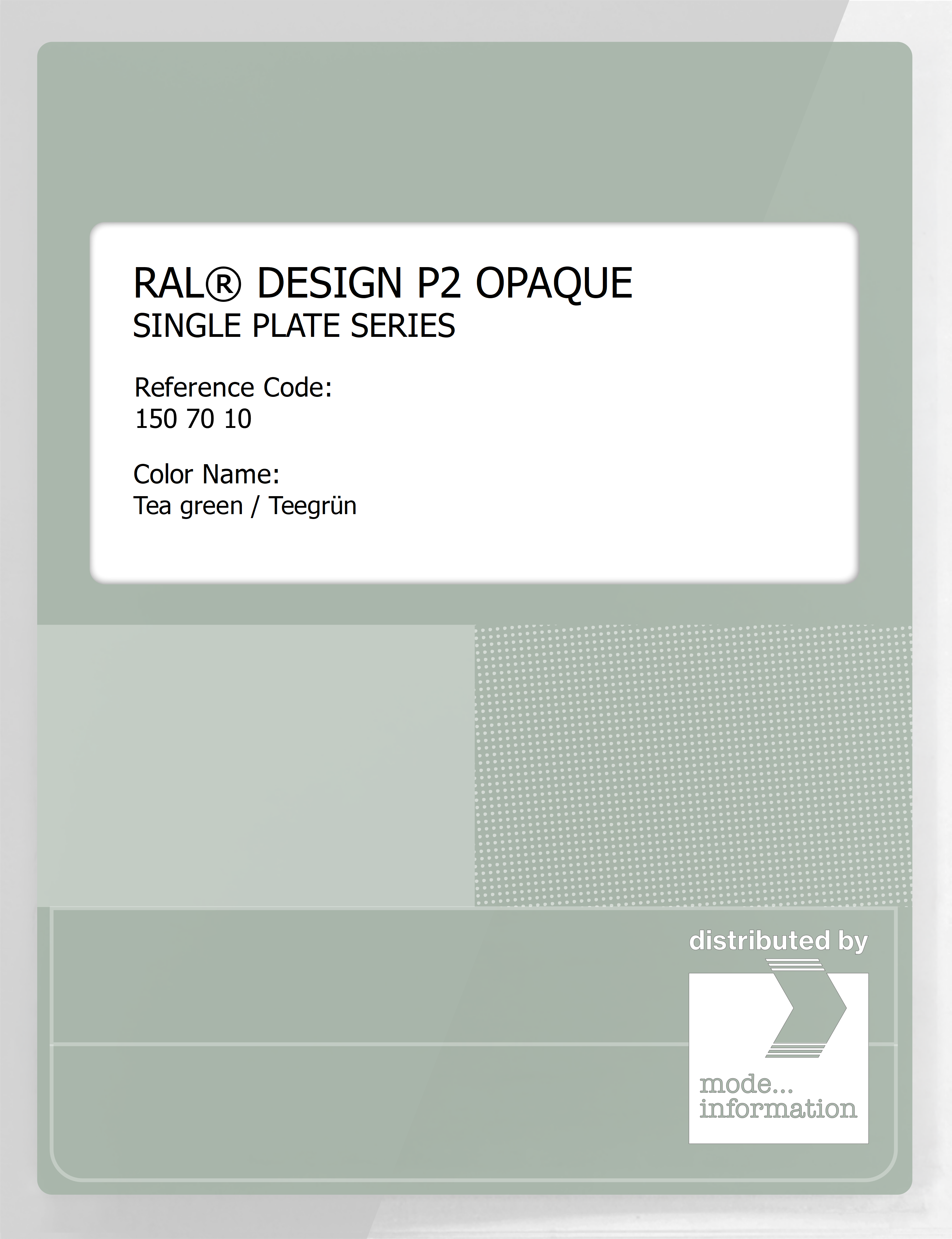 Artikelbild 1 des Artikels “RAL® PLASTICS P2 OPAQUE SINGLE PLATE 150 70 10 Tea green / Teegrün “