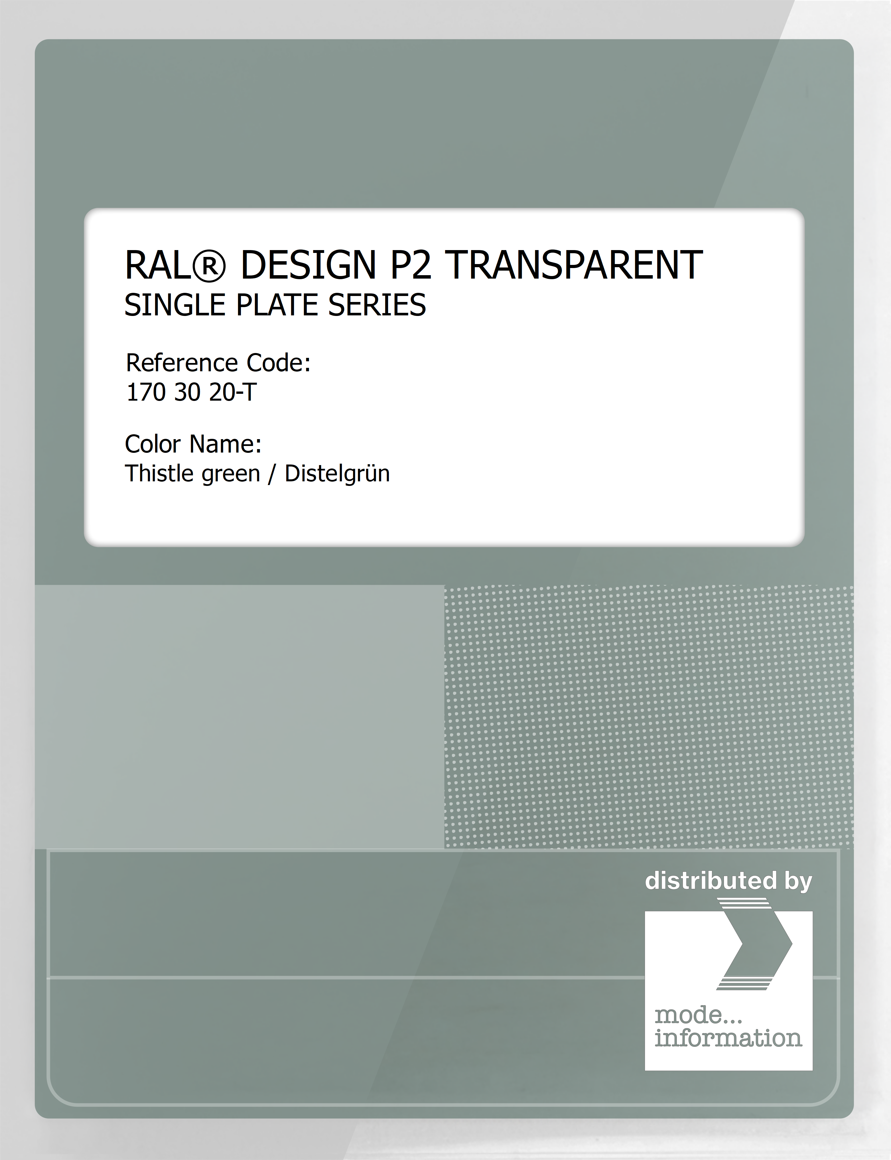 Artikelbild 1 des Artikels “RAL® PLASTICS P2 OPAQUE SINGLE PLATE 170 30 20 TRANSPARENT Thistle green / Distelgrün “
