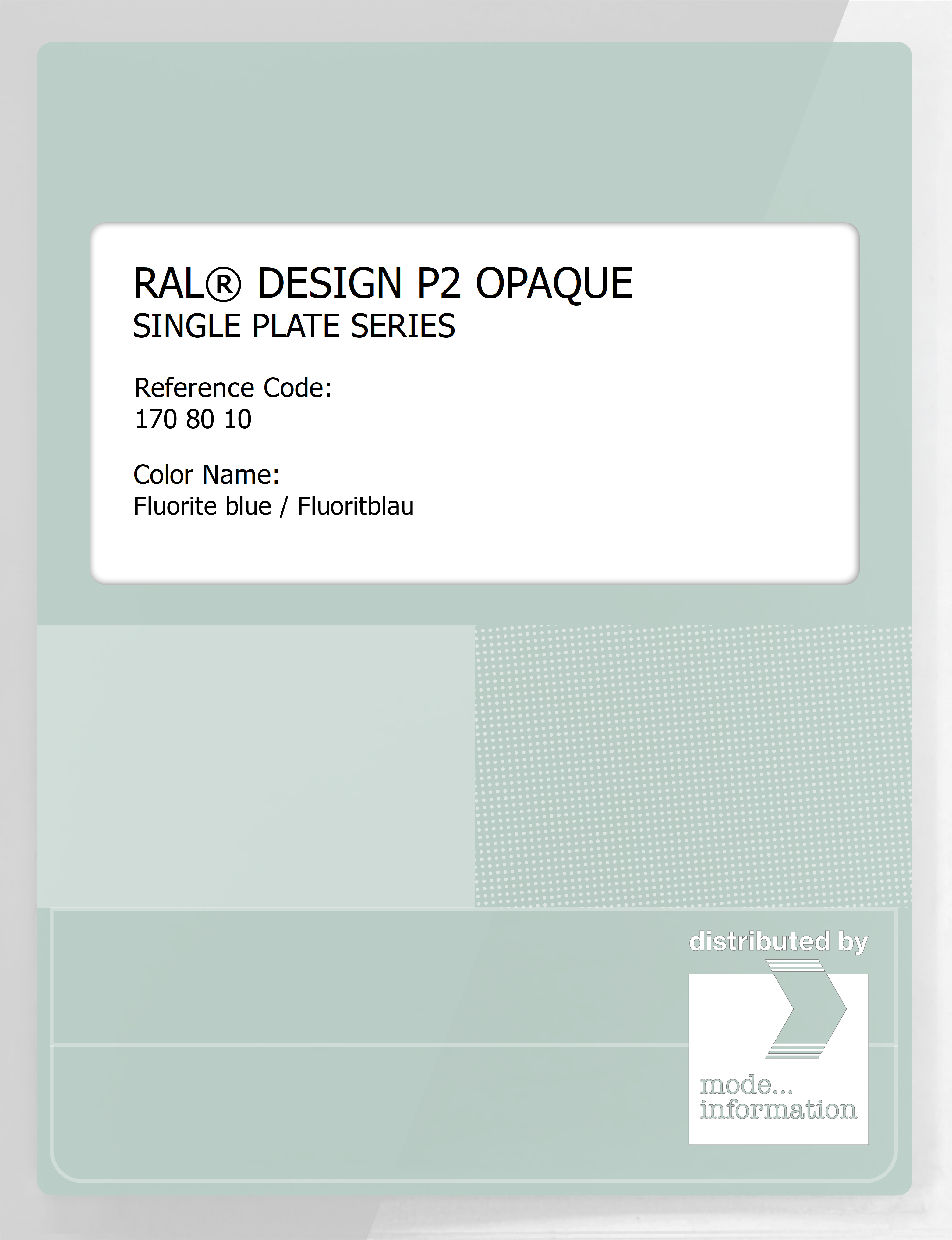 Product image 1 of the product “RAL® PLASTICS P2 OPAQUE SINGLE PLATE 170 80 10 Fluorite blue / Fluoritblau ”