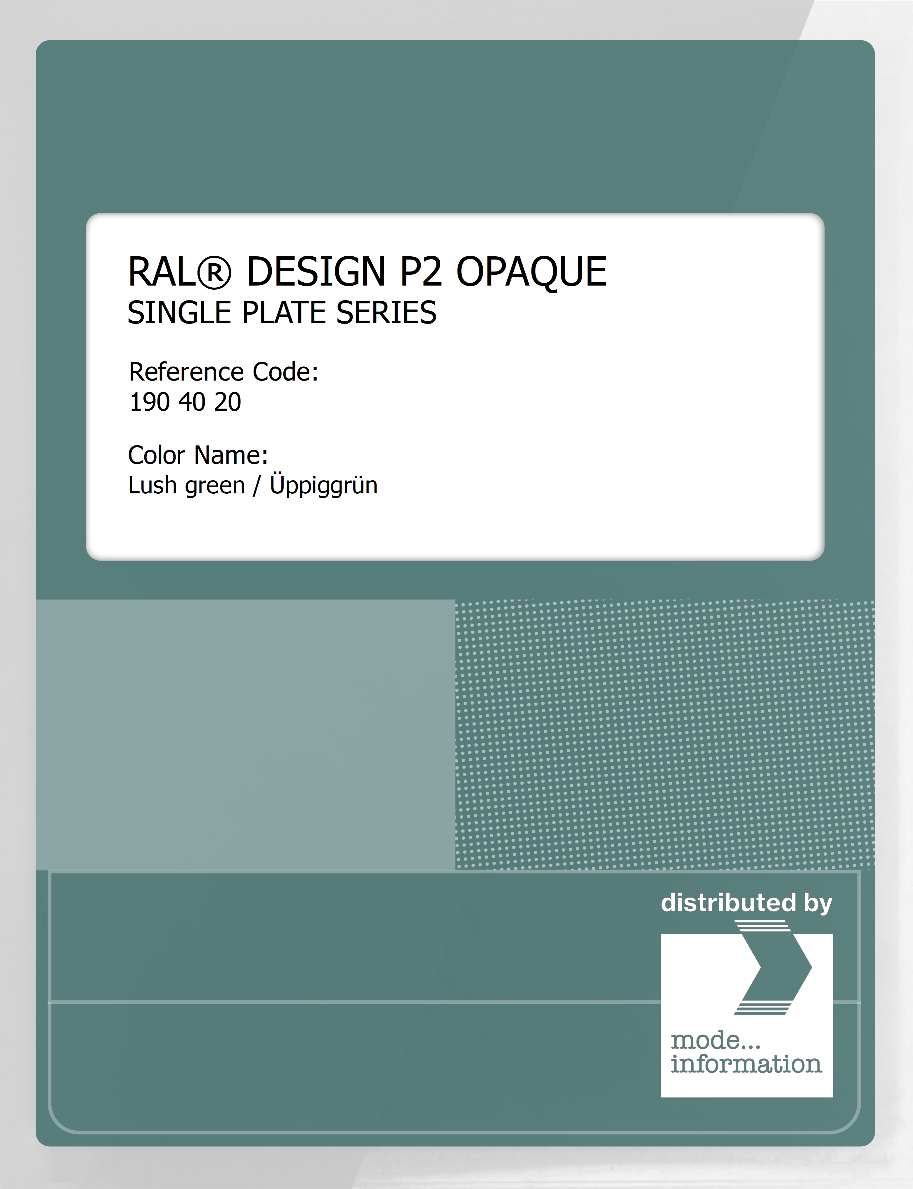 Artikelbild 1 des Artikels “RAL® PLASTICS P2 OPAQUE SINGLE PLATE 190 40 20 Lush green / Üppiggrün “