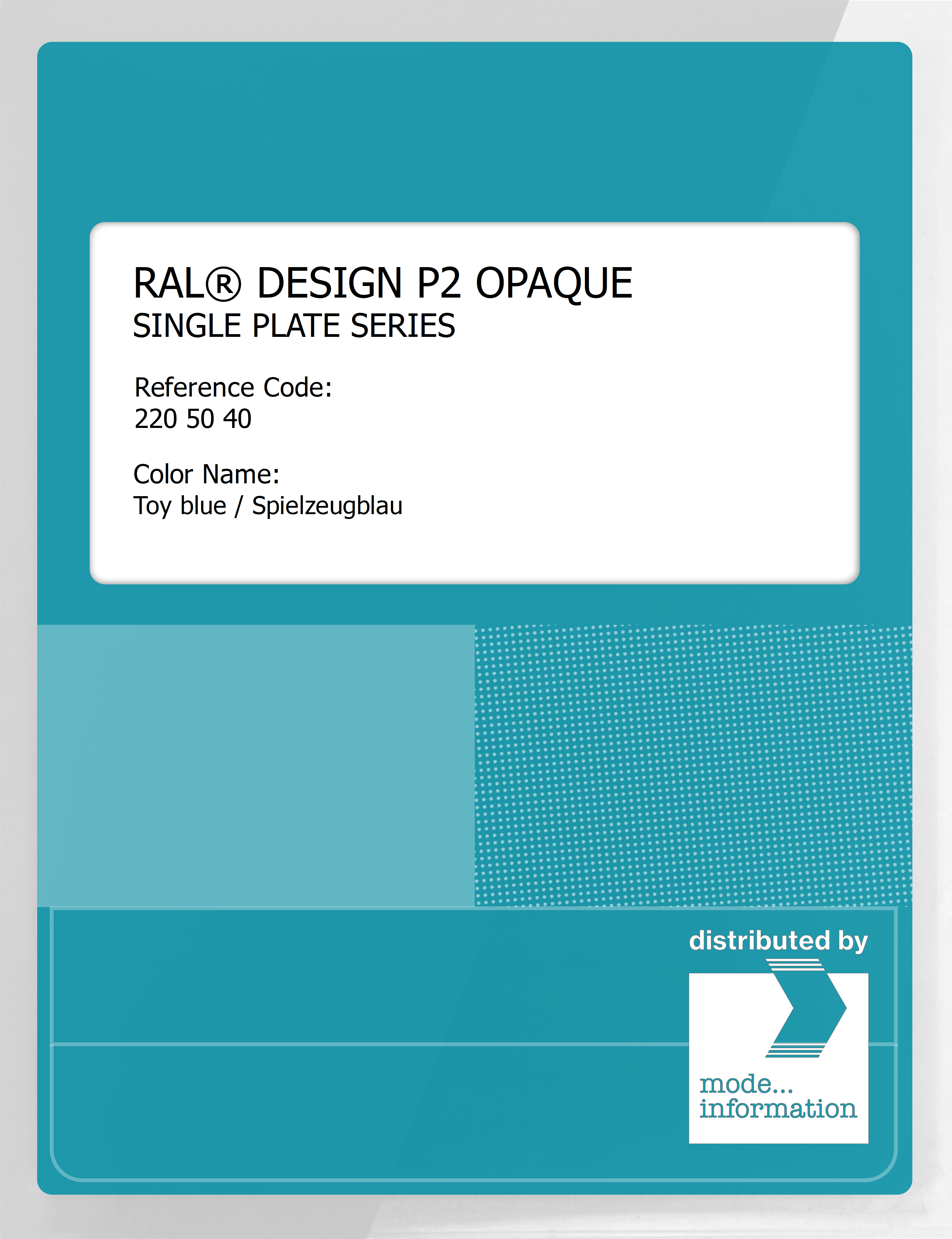 Artikelbild 1 des Artikels “RAL® PLASTICS P2 OPAQUE SINGLE PLATE 220 50 40 Toy blue / Spielzeugblau “