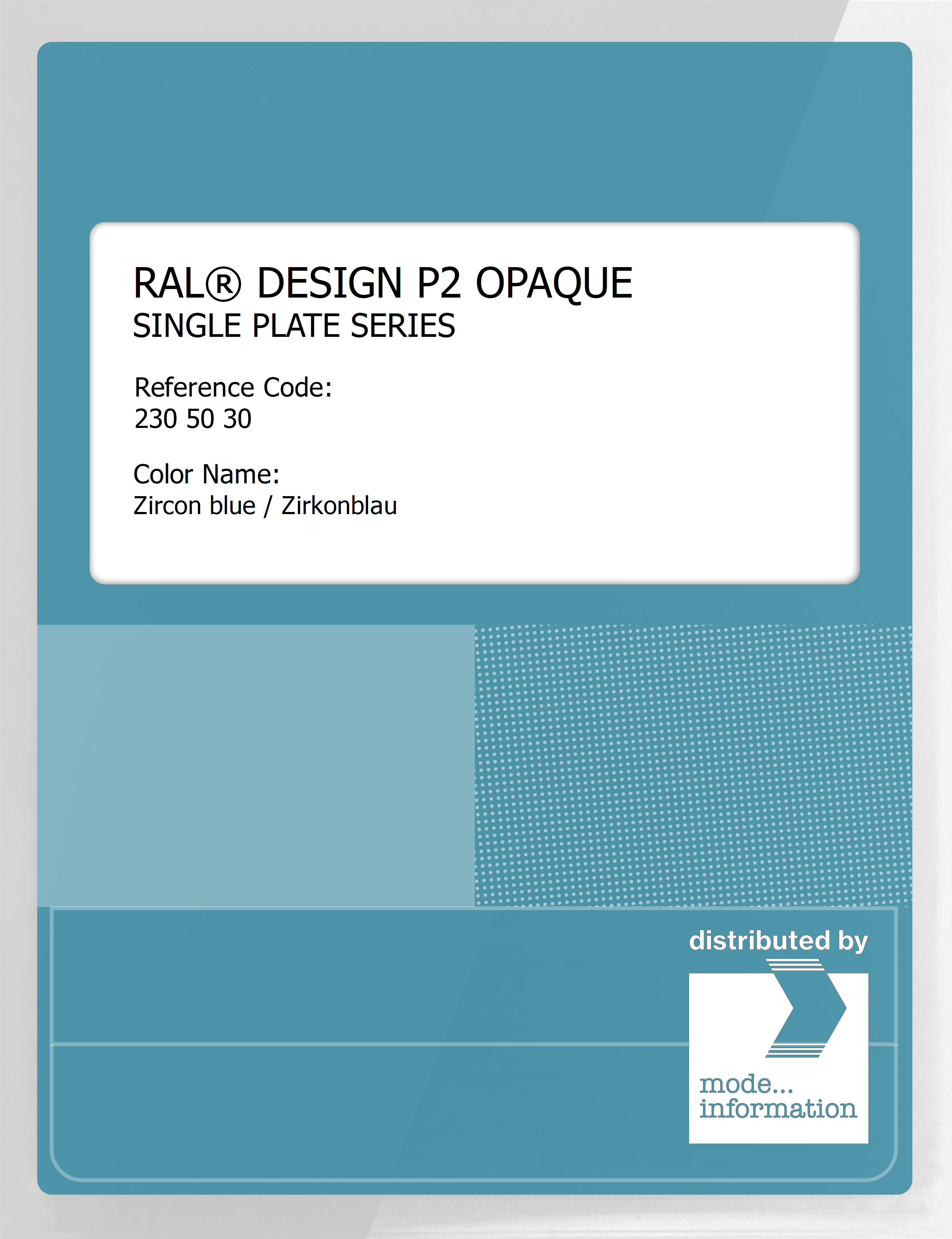 Artikelbild 1 des Artikels “RAL® PLASTICS P2 OPAQUE SINGLE PLATE 230 50 30 Zircon blue / Zirkonblau “