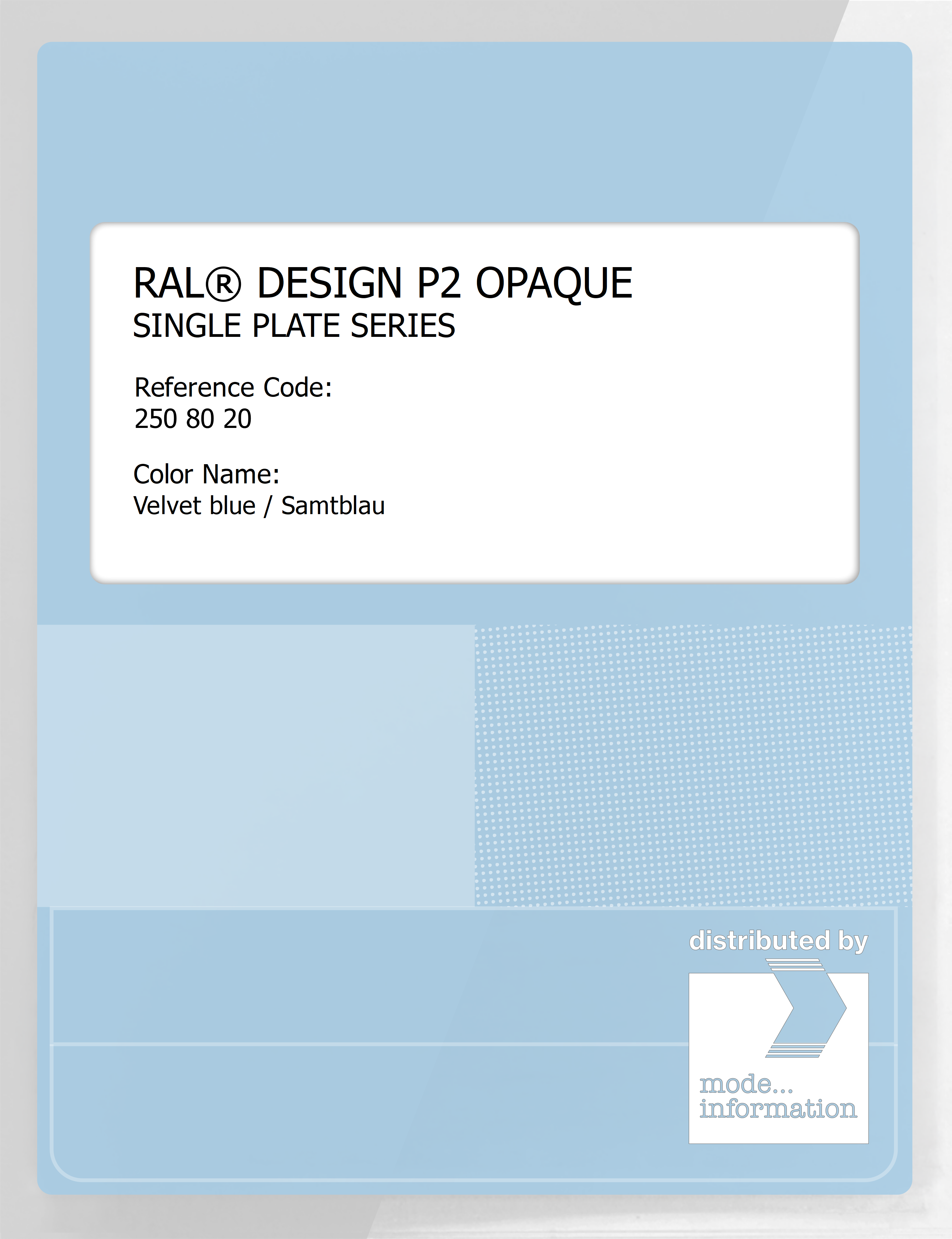 Artikelbild 1 des Artikels “RAL® PLASTICS P2 OPAQUE SINGLE PLATE 250 80 20 Velvet blue / Samtblau “