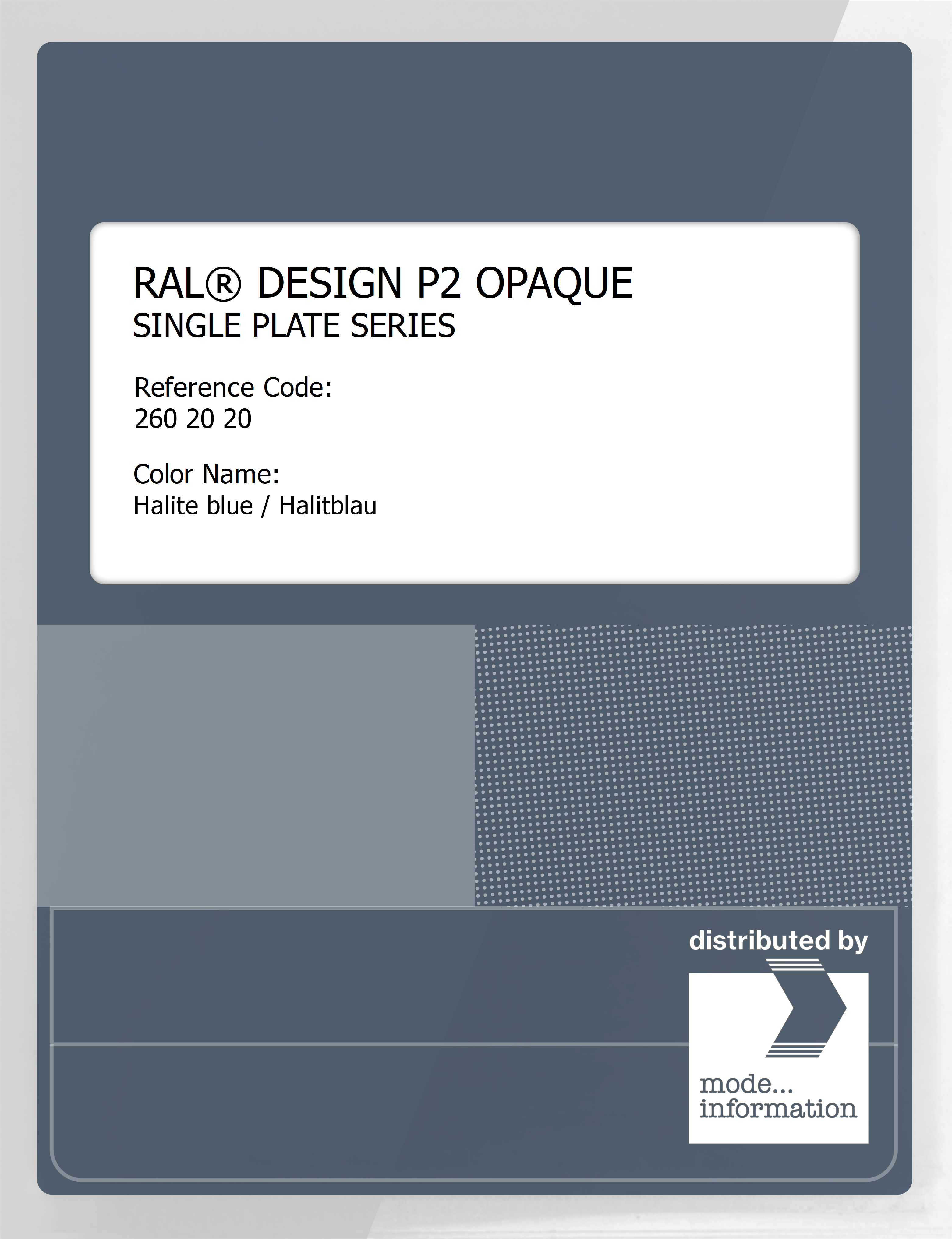 Artikelbild 1 des Artikels “RAL® PLASTICS P2 OPAQUE SINGLE PLATE 260 20 20 Halite blue / Halitblau “