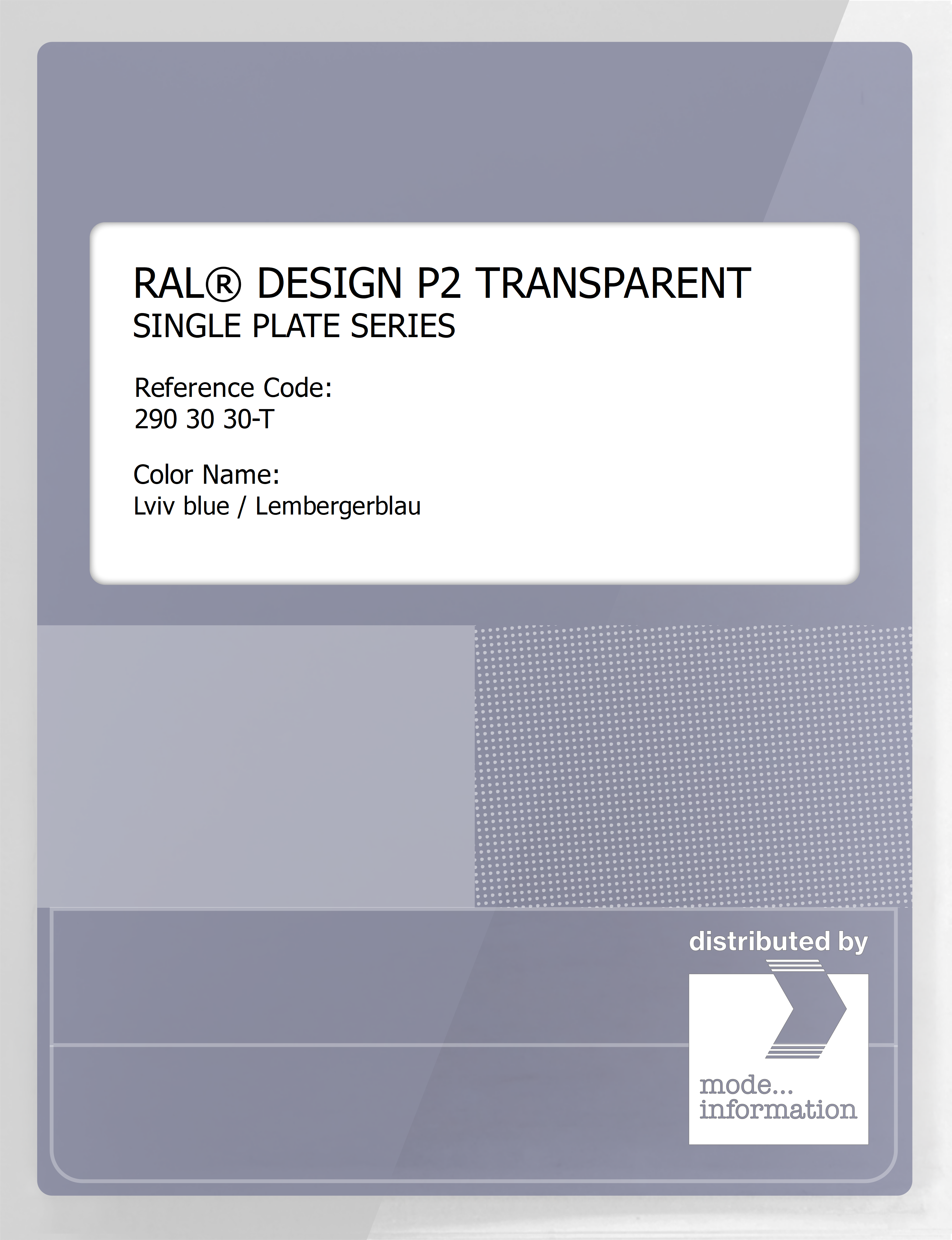 Artikelbild 1 des Artikels “RAL® PLASTICS P2 OPAQUE SINGLE PLATE 290 30 30 TRANSPARENT Lviv blue / Lembergerblau “
