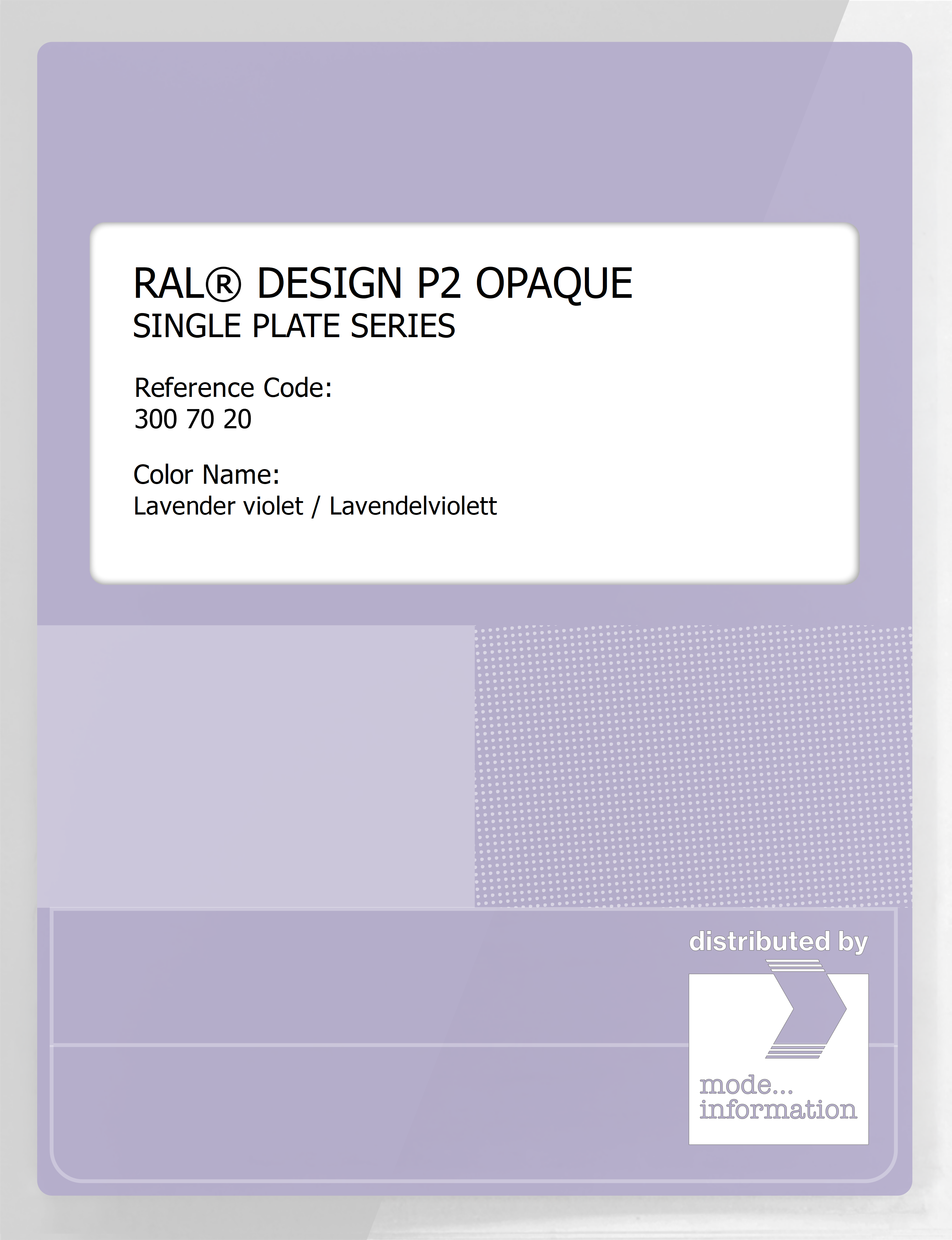 Artikelbild 1 des Artikels “RAL® PLASTICS P2 OPAQUE SINGLE PLATE 300 70 20 Lavender violet / Lavendelviolett “
