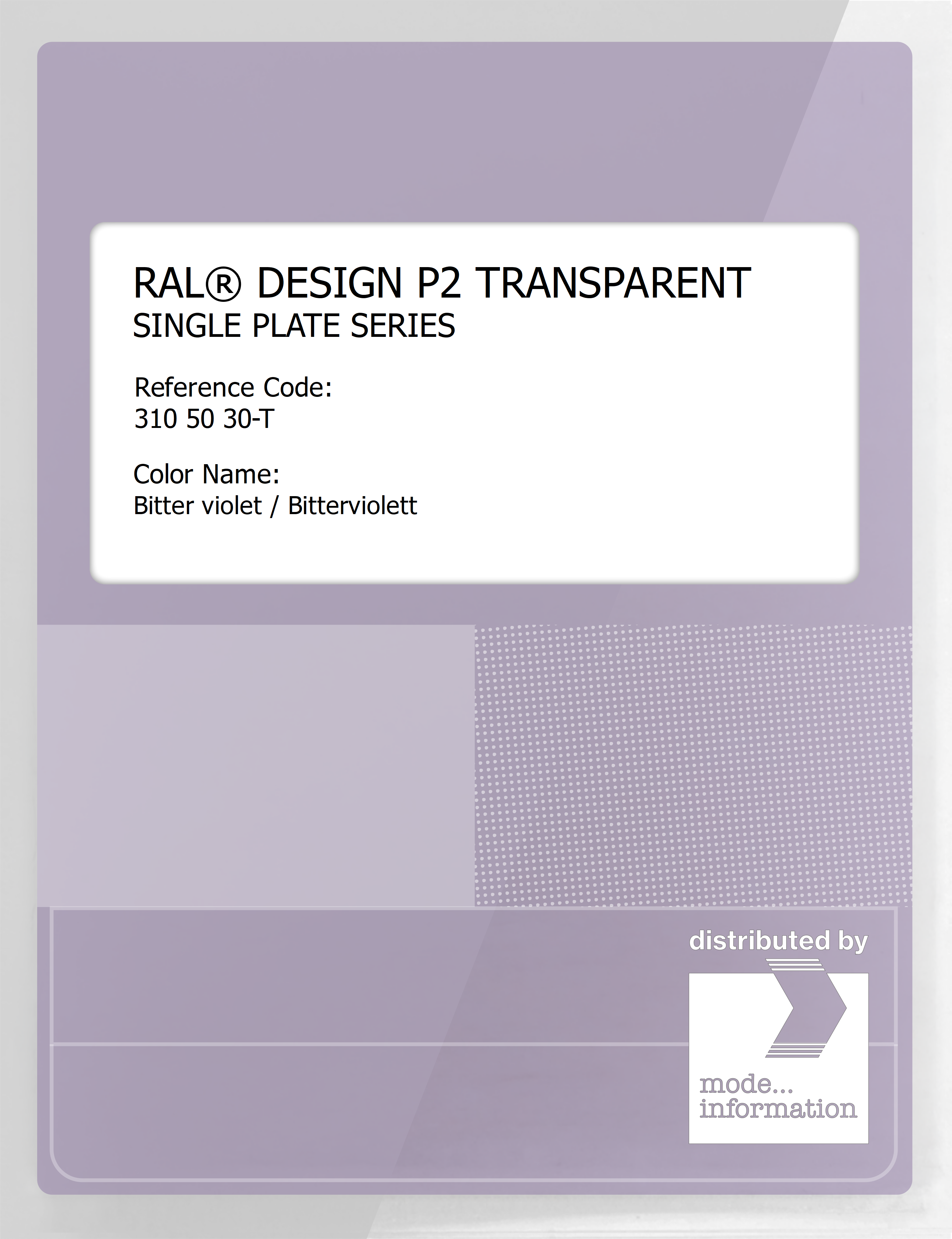 Artikelbild 1 des Artikels “RAL® PLASTICS P2 OPAQUE SINGLE PLATE 310 50 30 TRANSPARENT Bitter violet / Bitterviolett “