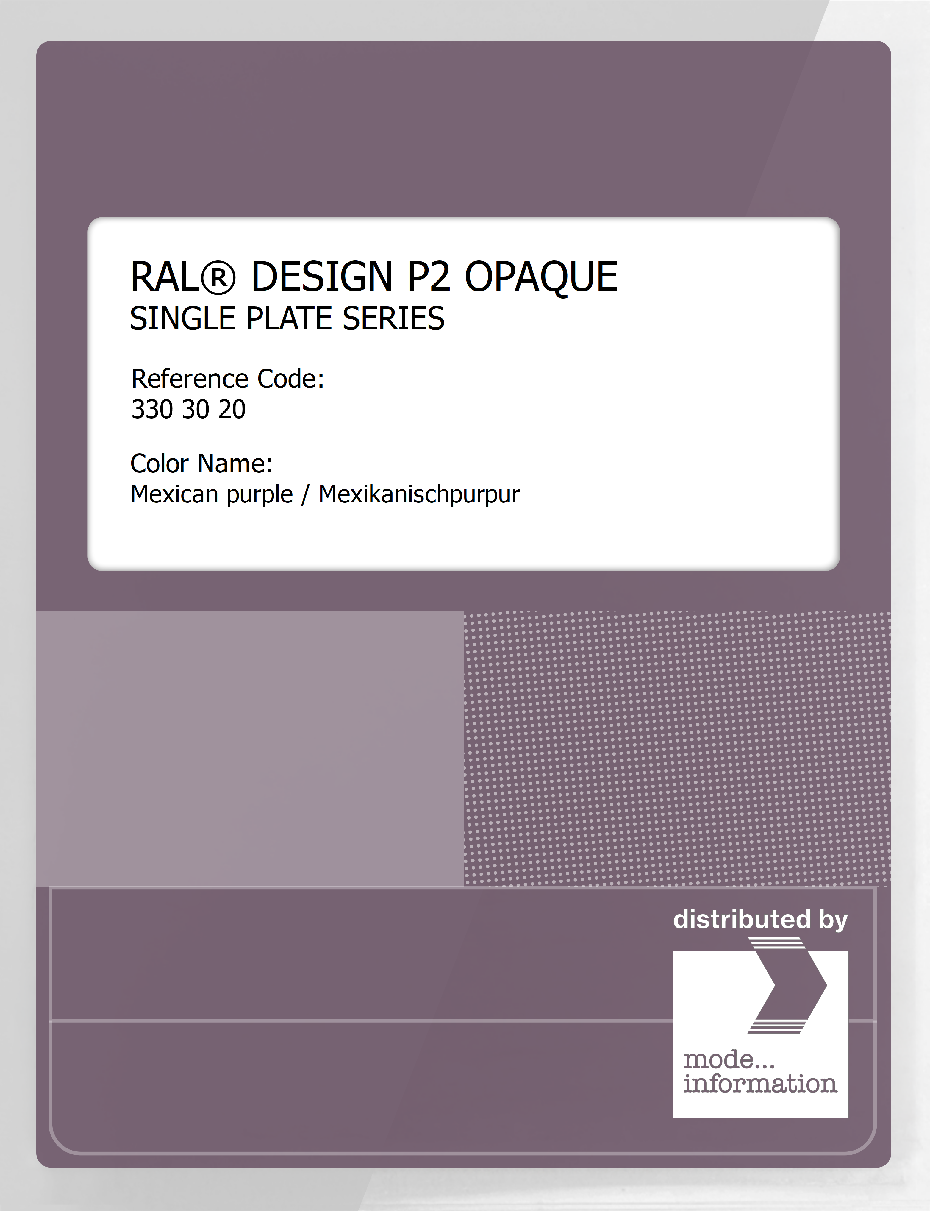 Artikelbild 1 des Artikels “RAL® PLASTICS P2 OPAQUE SINGLE PLATE 330 30 20 Mexican purple / Mexikanischpurpur “