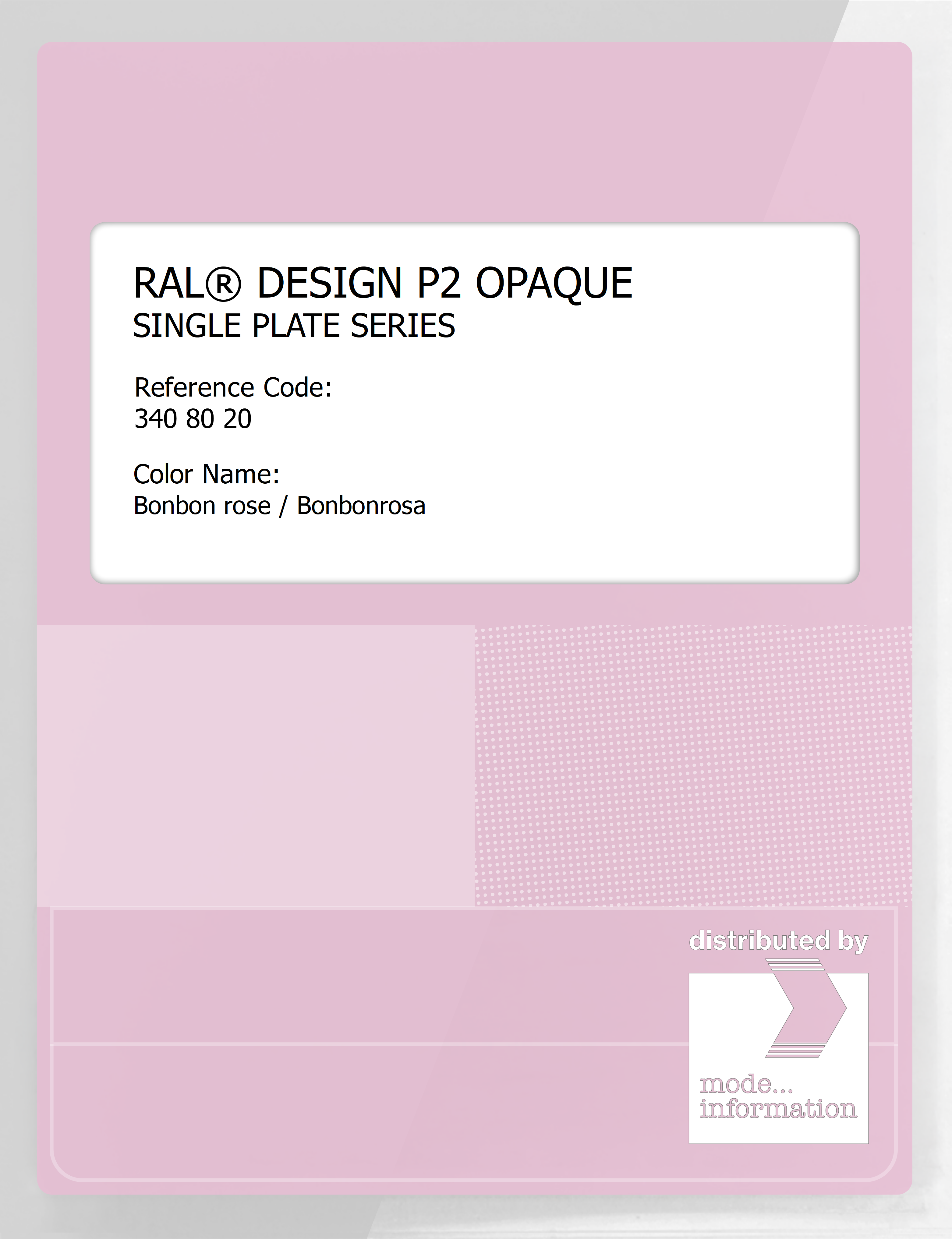 Artikelbild 1 des Artikels “RAL® PLASTICS P2 OPAQUE SINGLE PLATE 340 80 20 Bonbon rose / Bonbonrosa “