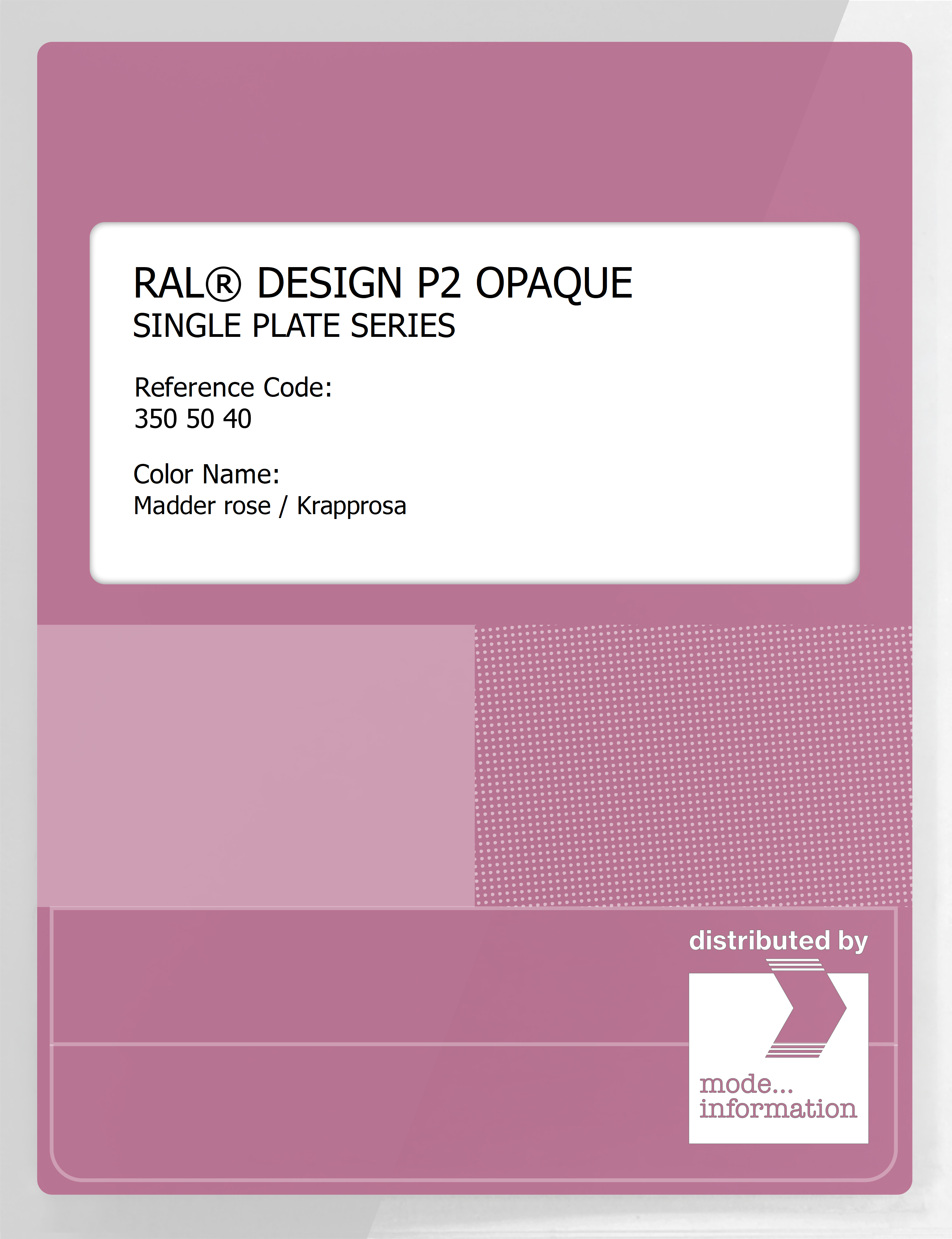 Artikelbild 1 des Artikels “RAL® PLASTICS P2 OPAQUE SINGLE PLATE 350 50 40 Madder rose / Krapprosa “