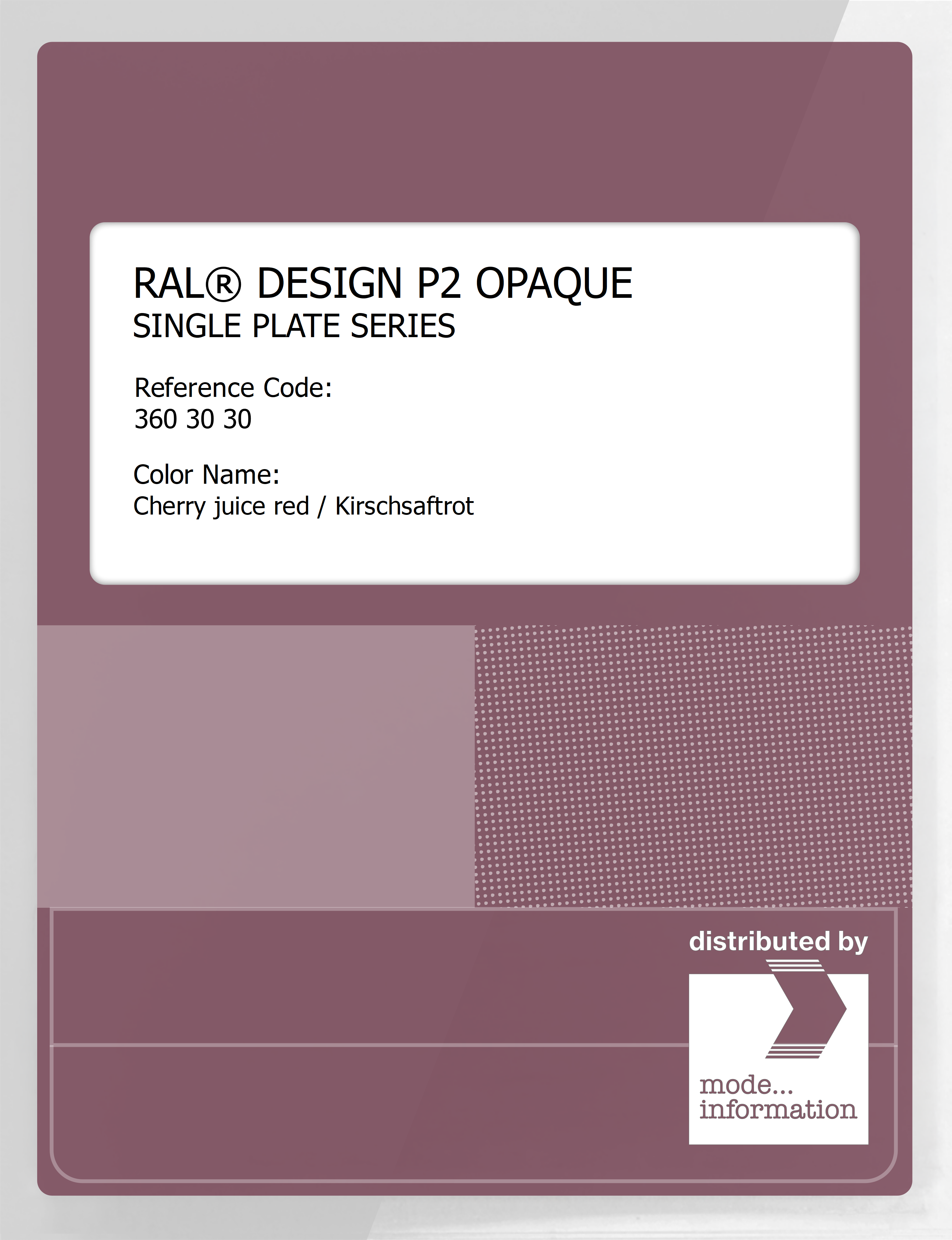 Artikelbild 1 des Artikels “RAL® PLASTICS P2 OPAQUE SINGLE PLATE 360 30 30 Cherry juice red / Kirschsaftrot “