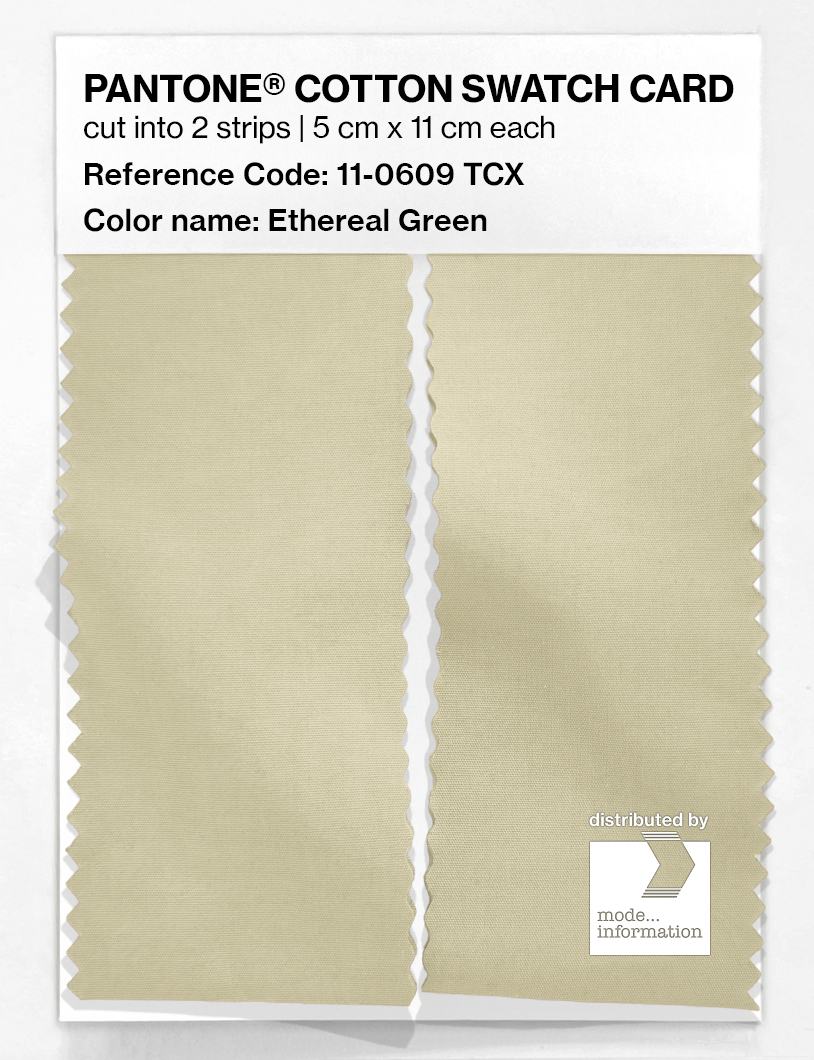 Product image 2 of the product “PANTONE® COTTON SWATCH CARD 11-0609 TCX Ethereal Green ”