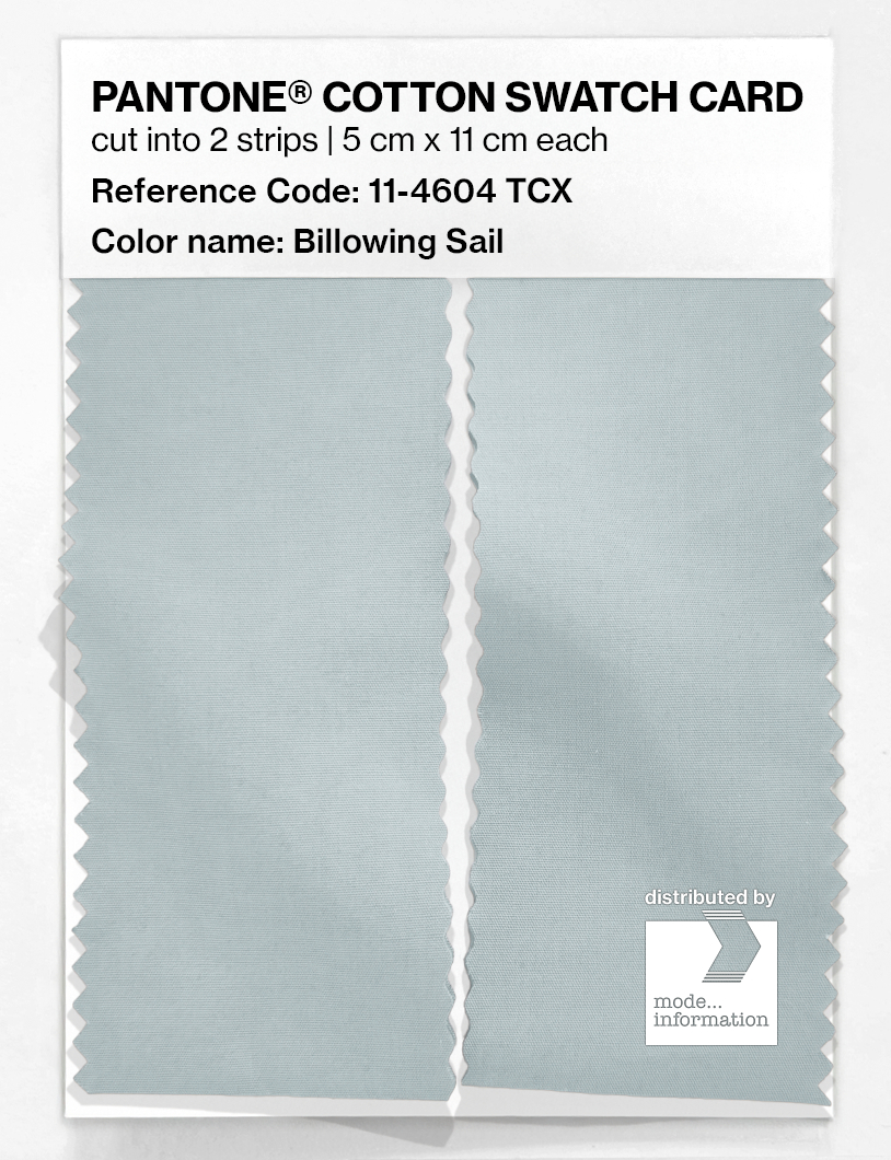 Product image 2 of the product “PANTONE® COTTON SWATCH CARD 11-4604 TCX Billowing Sail ”