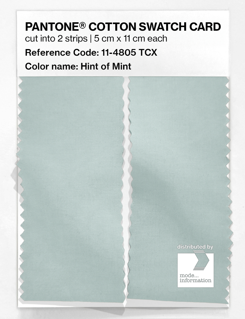 Product image 2 of the product “PANTONE® COTTON SWATCH CARD 11-4805 TCX Hint of Mint ”