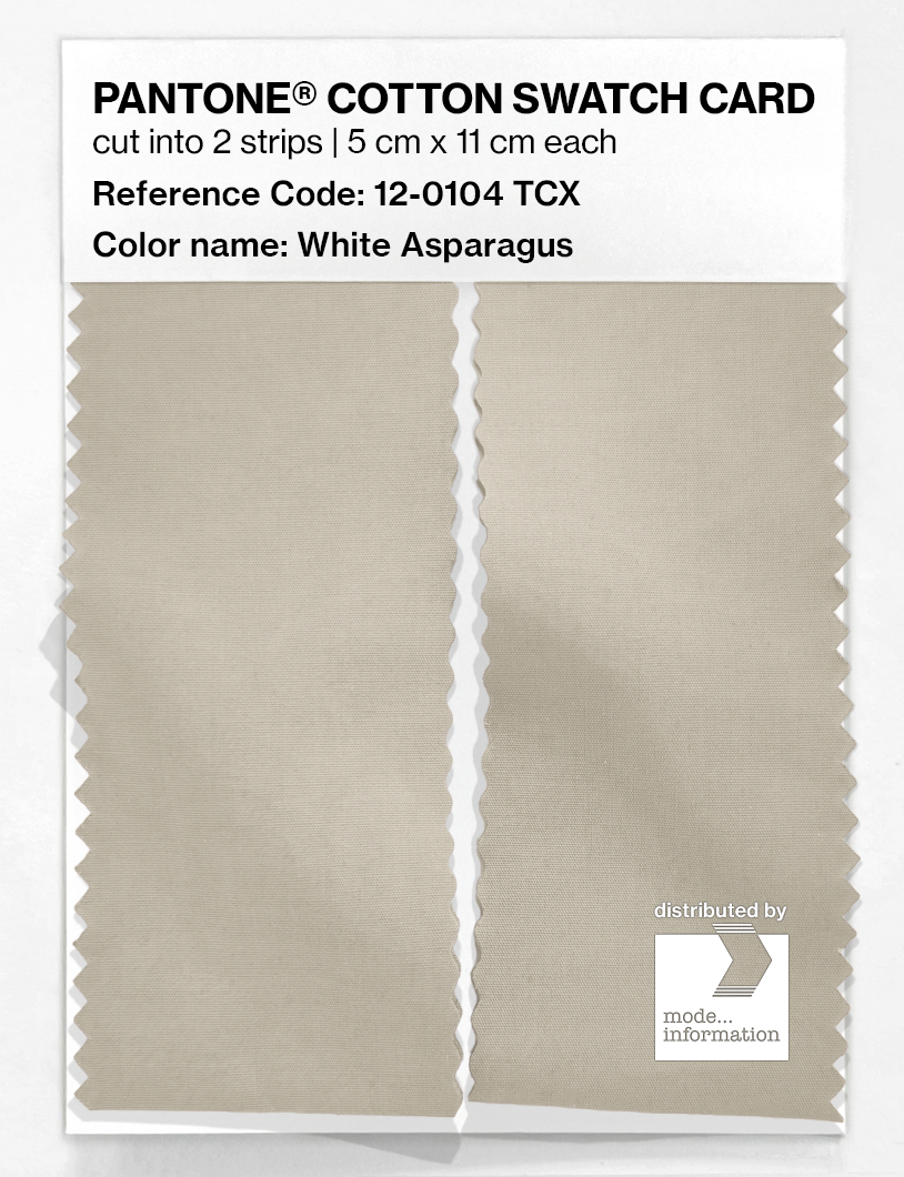 Product image 2 of the product “PANTONE® COTTON SWATCH CARD 12-0104 TCX White Asparagus ”