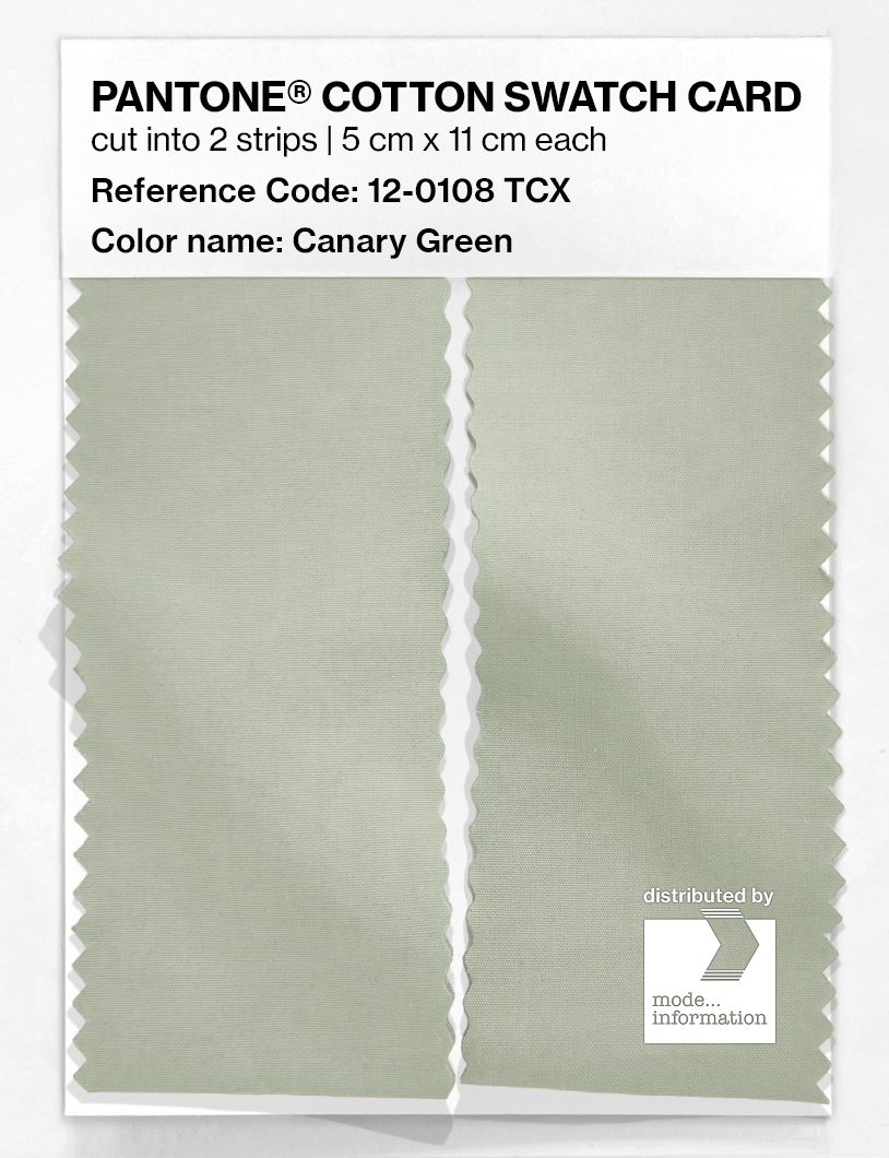 Product image 2 of the product “PANTONE® COTTON SWATCH CARD 12-0108 TCX Canary Green ”