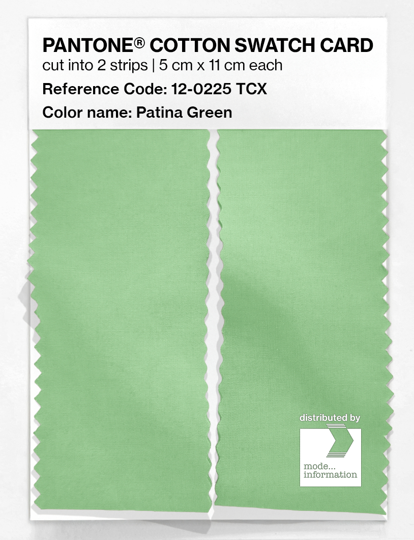 Product image 2 of the product “PANTONE® COTTON SWATCH CARD 12-0225 TCX Patina Green ”