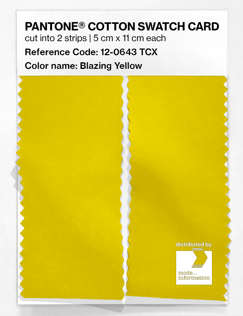 Product image 2 of the product “PANTONE® COTTON SWATCH CARD 12-0643 TCX Blazing Yellow ”