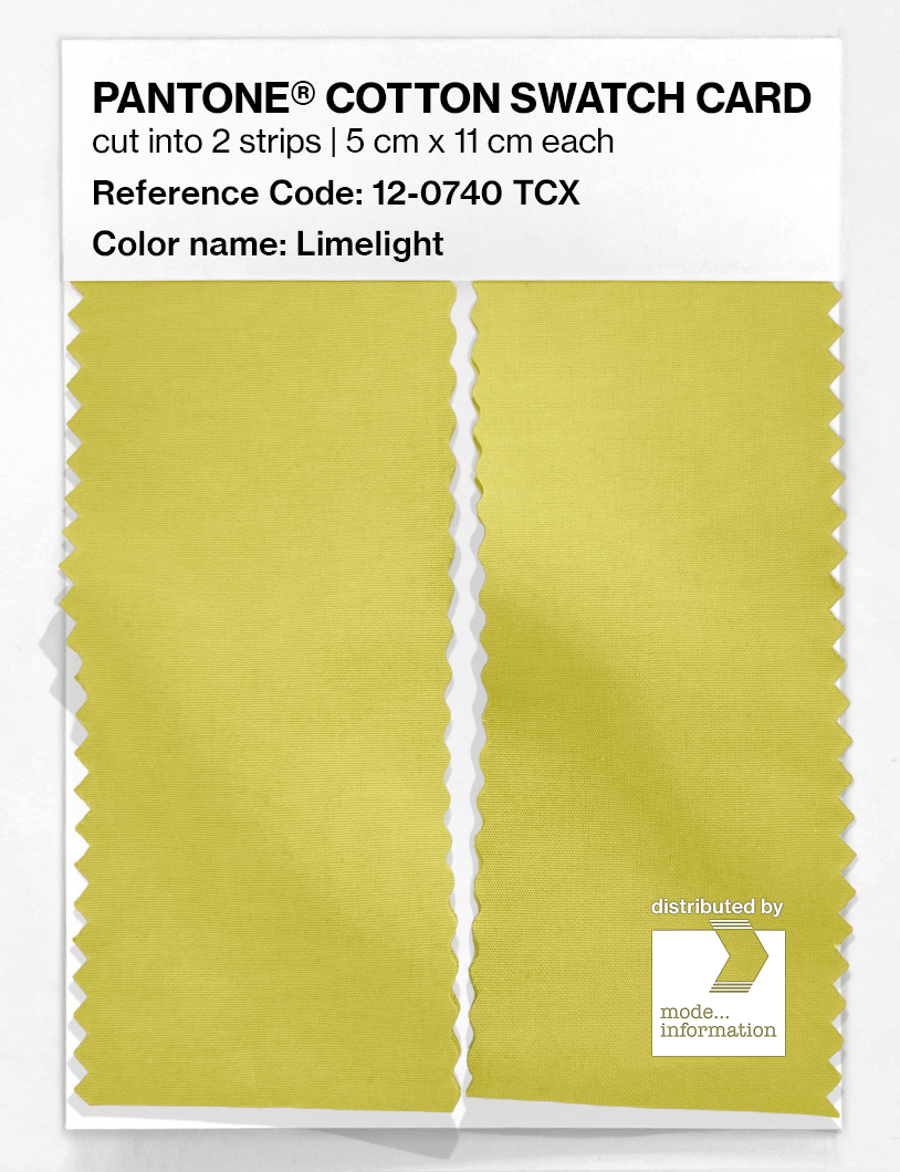 Product image 2 of the product “PANTONE® COTTON SWATCH CARD 12-0740 TCX Limelight ”