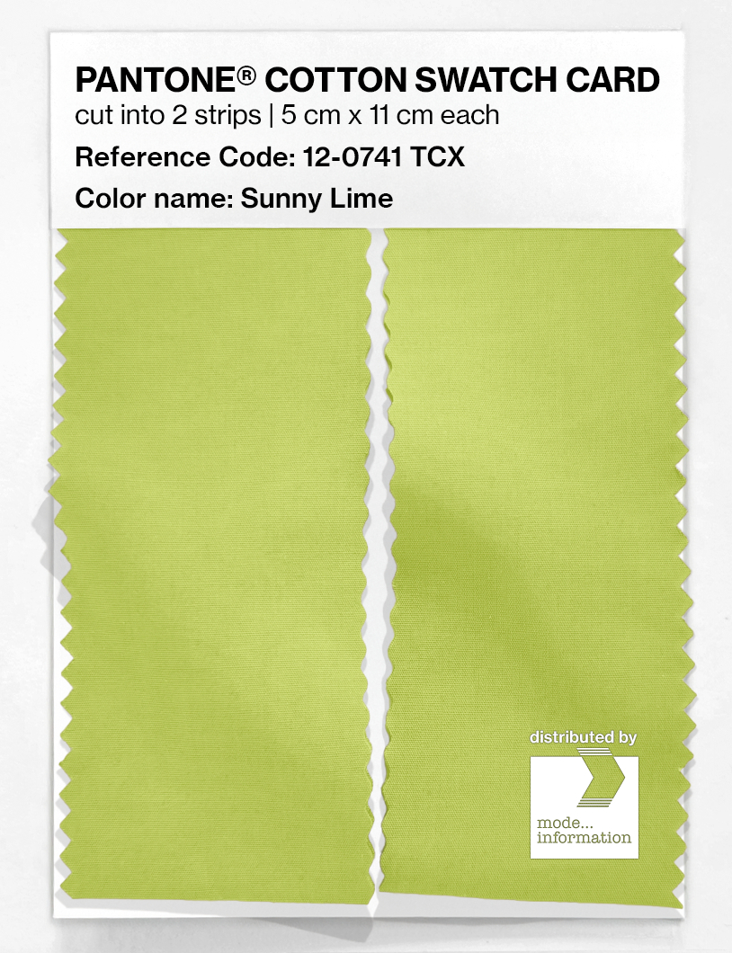 Product image 2 of the product “PANTONE® COTTON SWATCH CARD 12-0741 TCX Sunny Lime ”