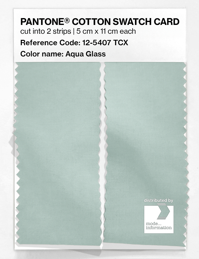 Product image 2 of the product “PANTONE® COTTON SWATCH CARD 12-5407 TCX Aqua Glass ”