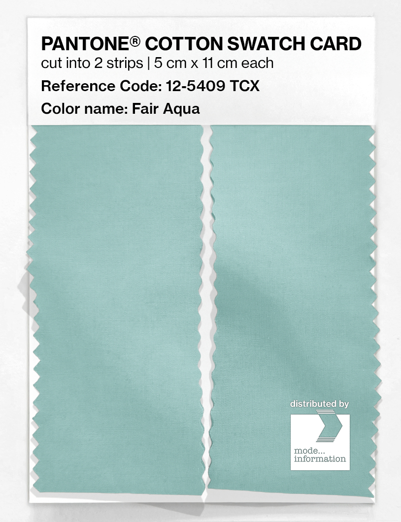 Product image 2 of the product “PANTONE® COTTON SWATCH CARD 12-5409 TCX Fair Aqua ”
