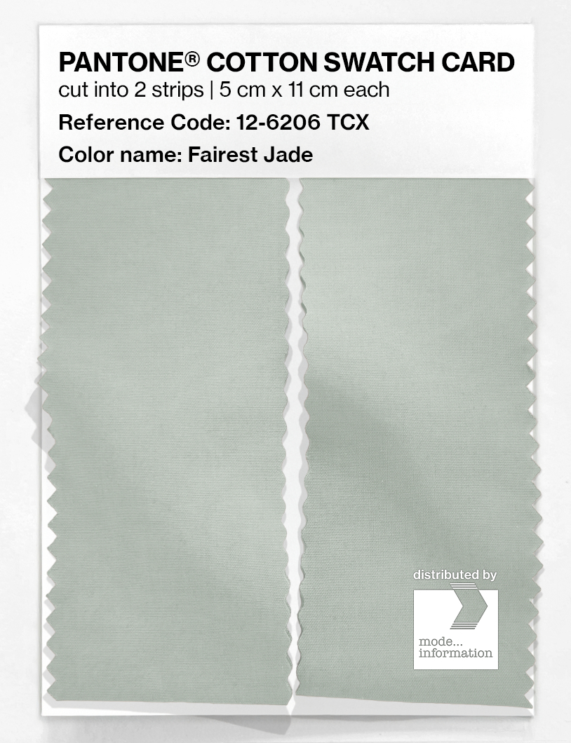 Product image 2 of the product “PANTONE® COTTON SWATCH CARD 12-6206 TCX Fairest Jade ”