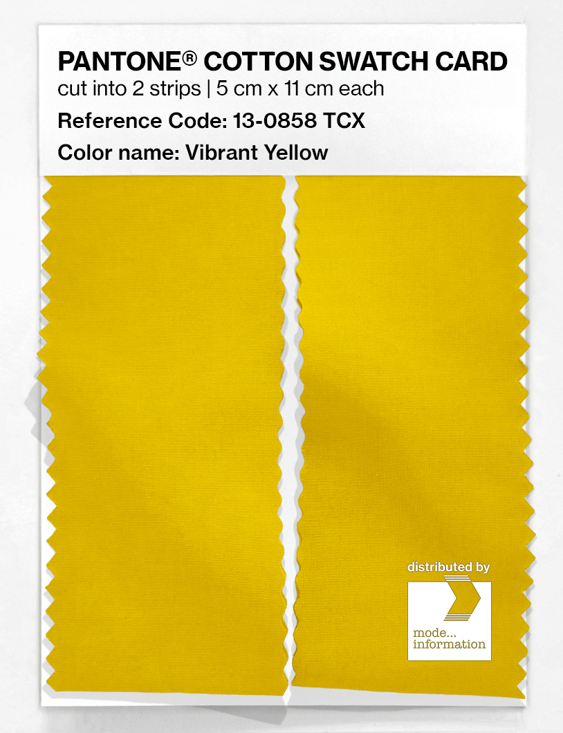 Product image 2 of the product “PANTONE® COTTON SWATCH CARD 13-0858 TCX Vibrant Yellow ”
