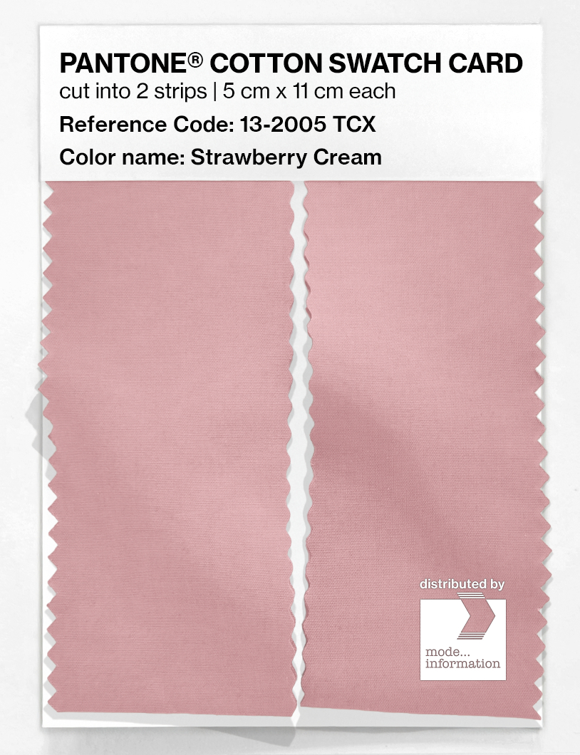 Product image 2 of the product “PANTONE® COTTON SWATCH CARD 13-2005 TCX Strawberry Cream ”