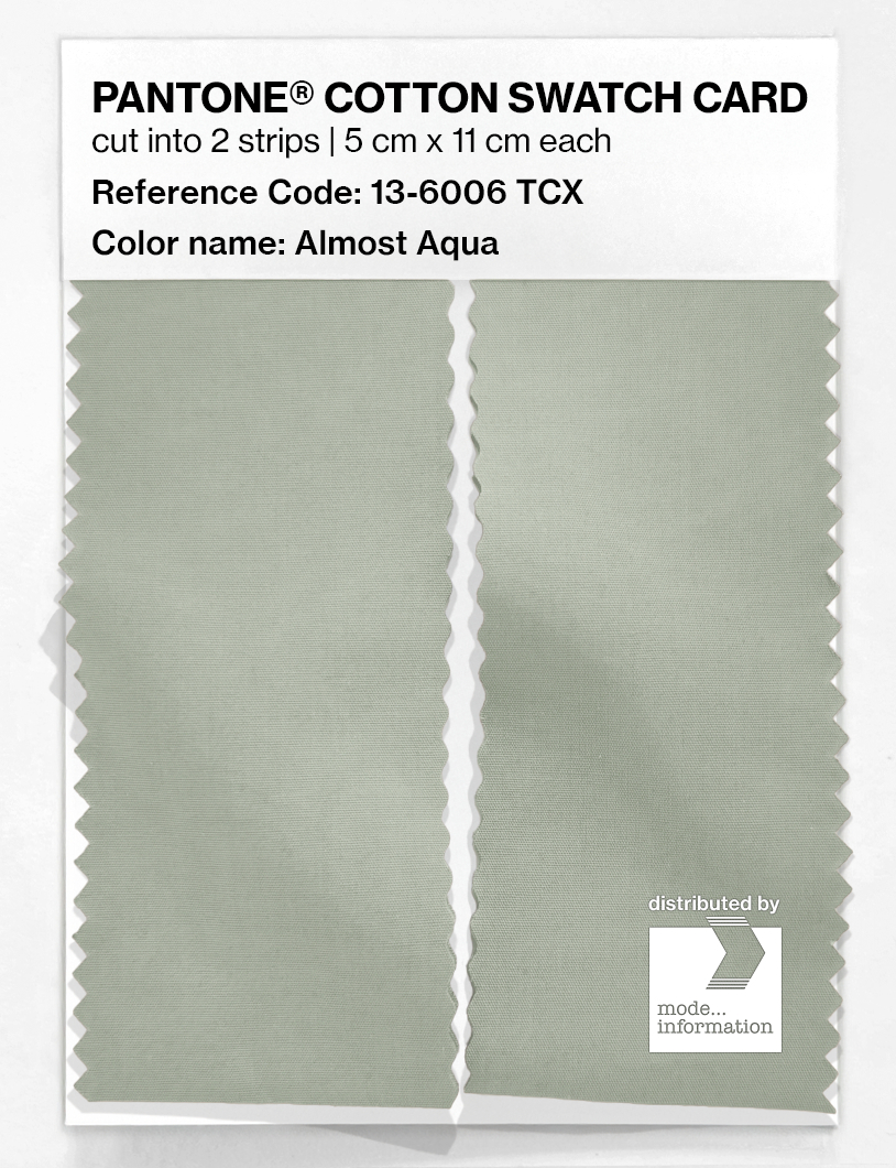 Product image 2 of the product “PANTONE® COTTON SWATCH CARD 13-6006 TCX Almost Aqua ”