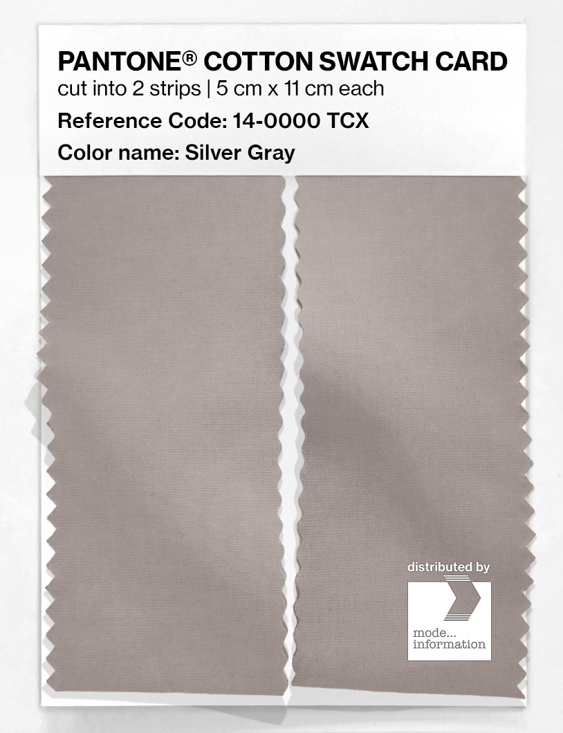 Product image 2 of the product “PANTONE® COTTON SWATCH CARD 14-0000 TCX Silver Gray ”