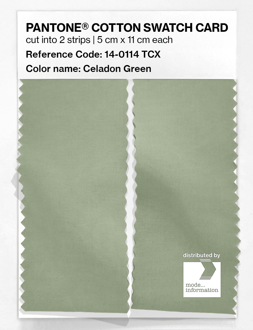 Product image 2 of the product “PANTONE® COTTON SWATCH CARD 14-0114 TCX Celadon Green ”