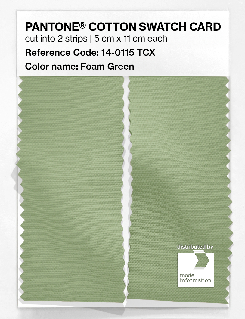 Product image 2 of the product “PANTONE® COTTON SWATCH CARD 14-0115 TCX Foam Green ”