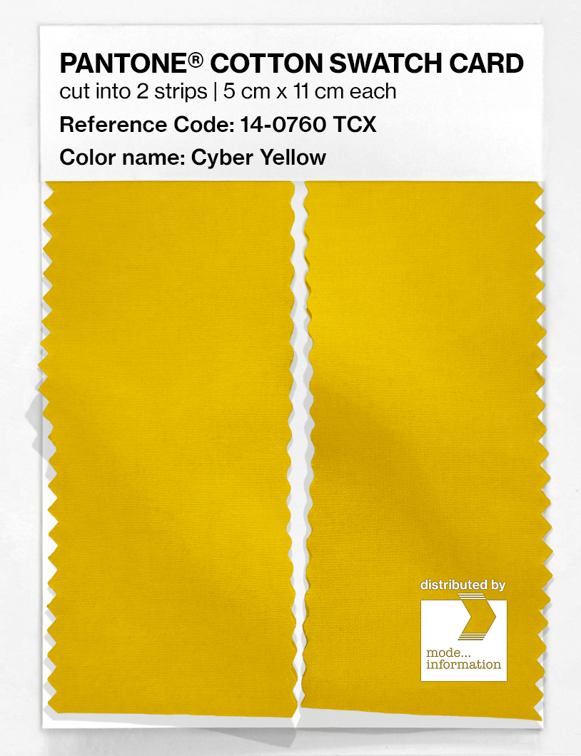 Product image 2 of the product “PANTONE® COTTON SWATCH CARD 14-0760 TCX Cyber Yellow ”
