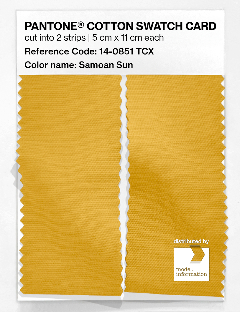 Product image 2 of the product “PANTONE® COTTON SWATCH CARD 14-0851 TCX Samoan Sun ”