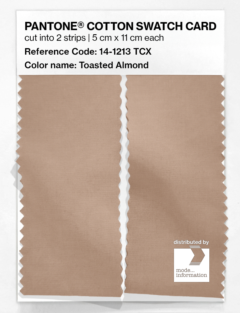 Product image 2 of the product “PANTONE® COTTON SWATCH CARD 14-1213 TCX Toasted Almond ”
