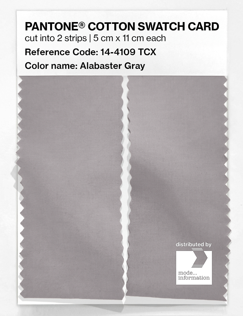 Product image 2 of the product “PANTONE® COTTON SWATCH CARD 14-4109 TCX Alabaster Gray ”