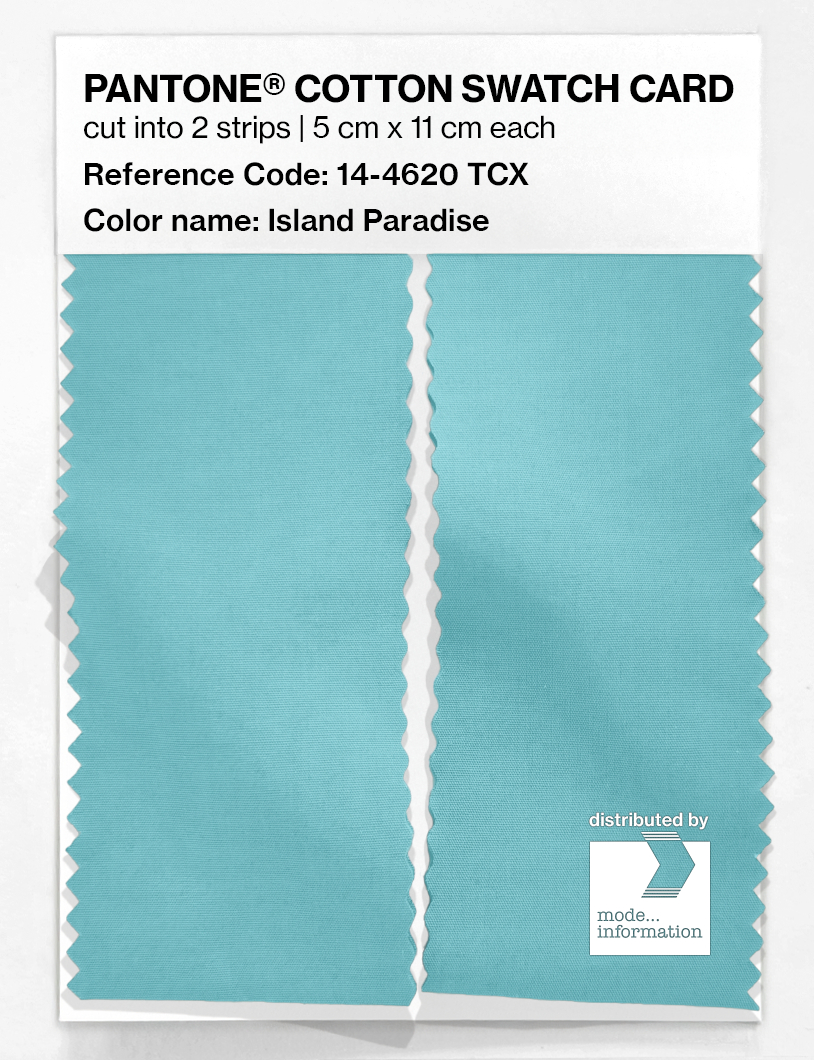 Product image 2 of the product “PANTONE® COTTON SWATCH CARD 14-4620 TCX Island Paradise ”