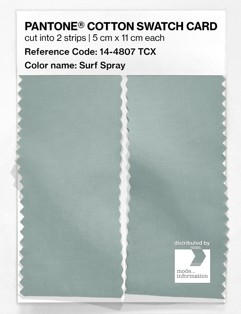 Product image 2 of the product “PANTONE® COTTON SWATCH CARD 14-4807 TCX Surf Spray ”