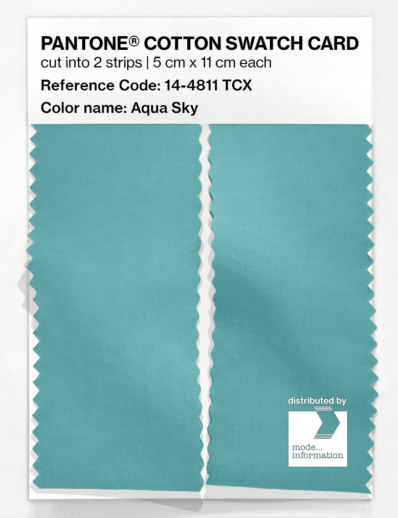 Product image 2 of the product “PANTONE® COTTON SWATCH CARD 14-4811 TCX Aqua Sky ”
