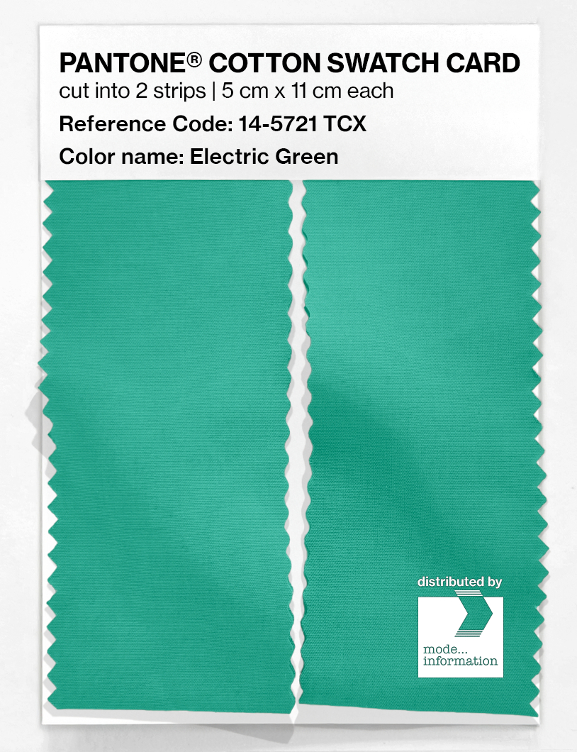 Product image 2 of the product “PANTONE® COTTON SWATCH CARD 14-5721 TCX Electric Green ”
