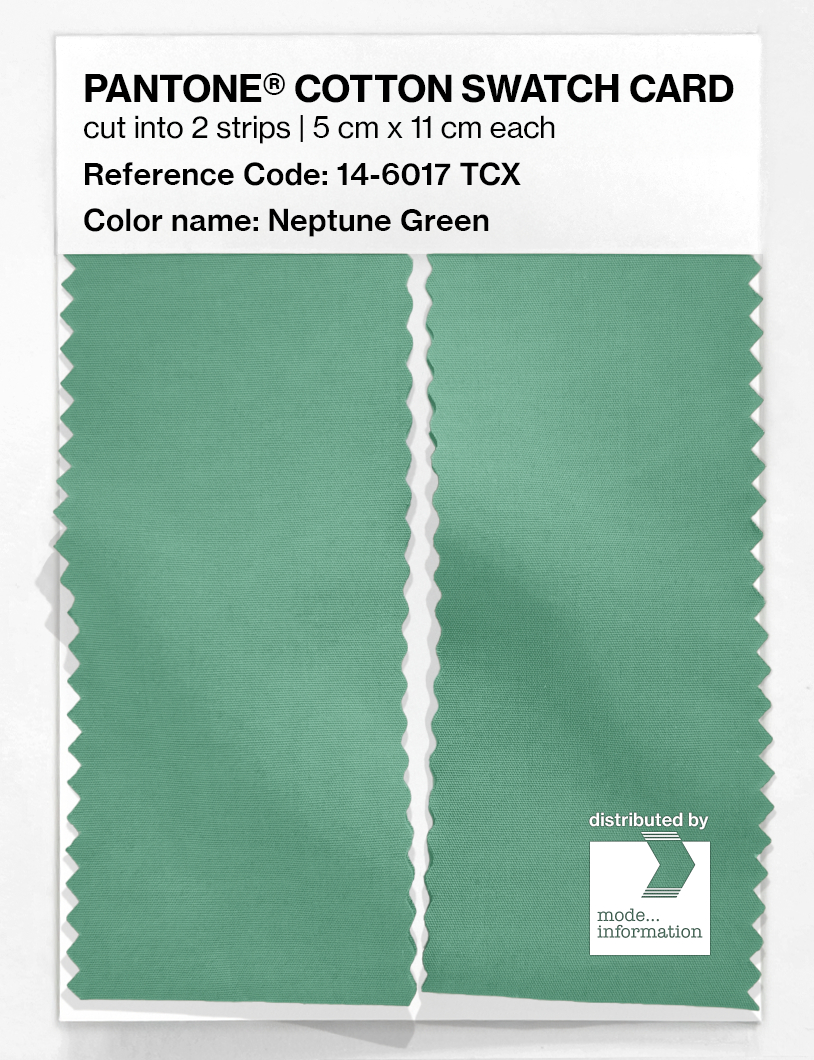 Product image 2 of the product “PANTONE® COTTON SWATCH CARD 14-6017 TCX Neptune Green ”