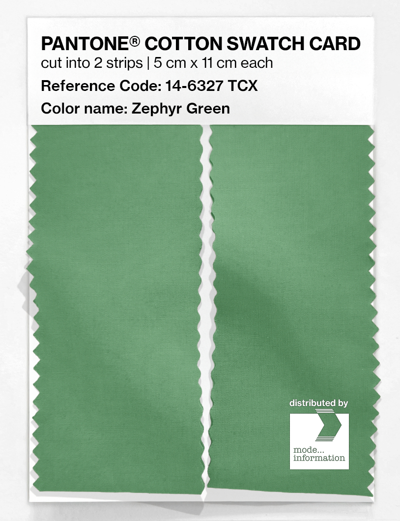 Product image 2 of the product “PANTONE® COTTON SWATCH CARD 14-6327 TCX Zephyr Green ”