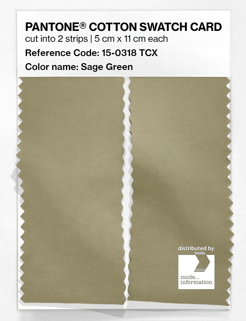 Product image 2 of the product “PANTONE® COTTON SWATCH CARD 15-0318 TCX Sage Green ”